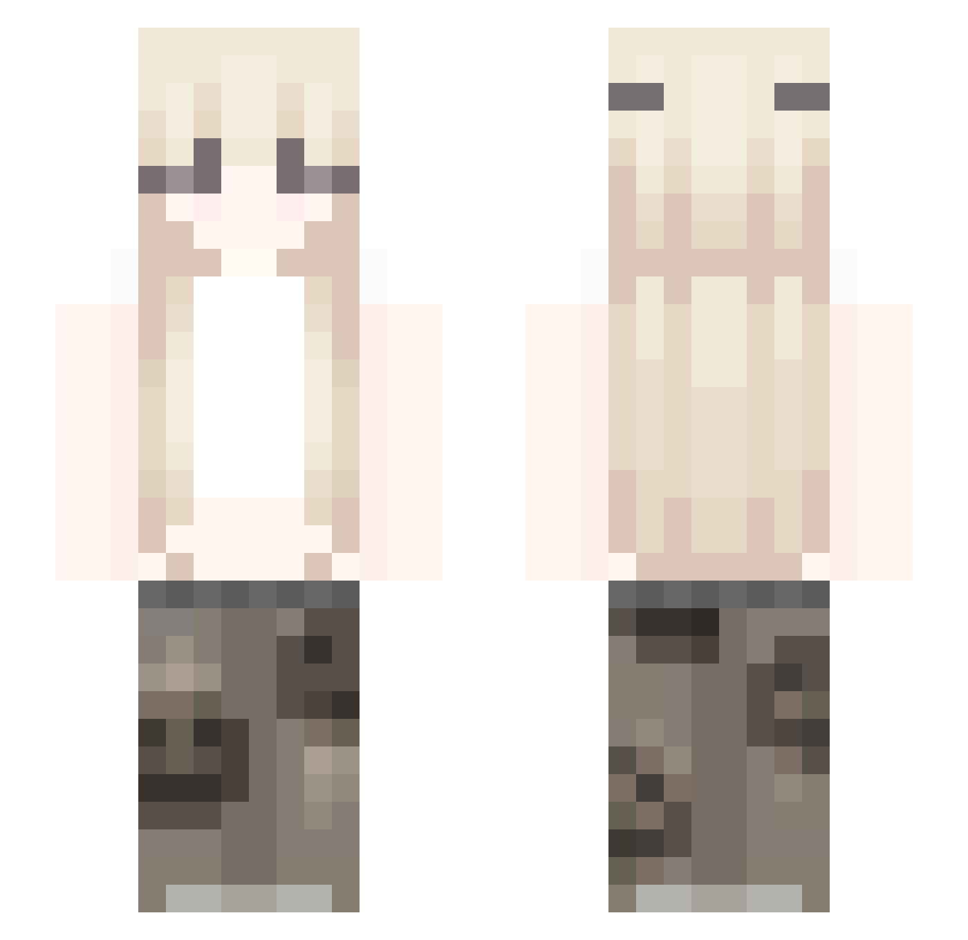 Ocket_ Minecraft skin, front and back view