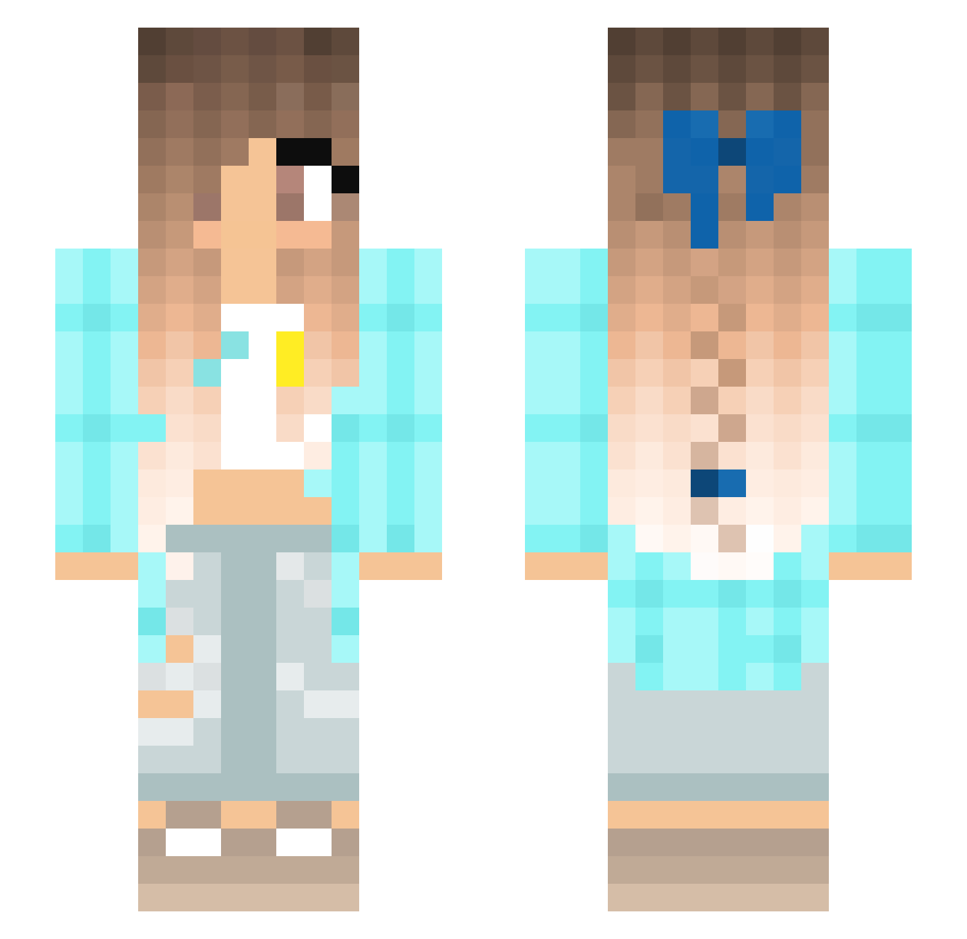 SuikoBluWolfy Minecraft skin, front and back view