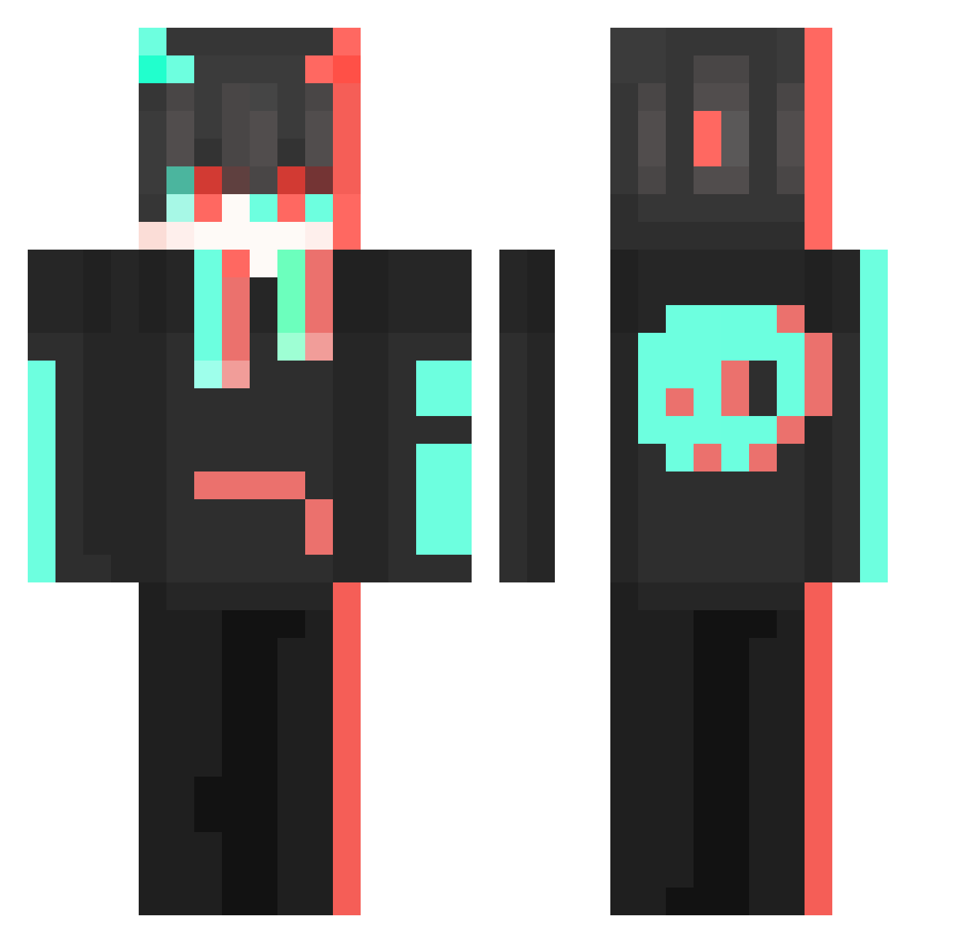 punchi4 Minecraft skin, front and back view
