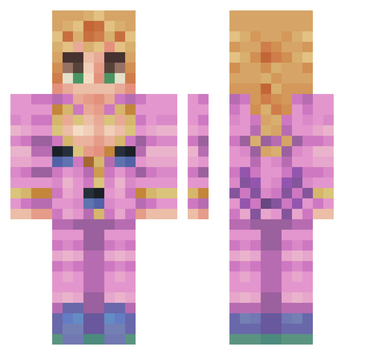 L3YKT Minecraft skin, front and back view