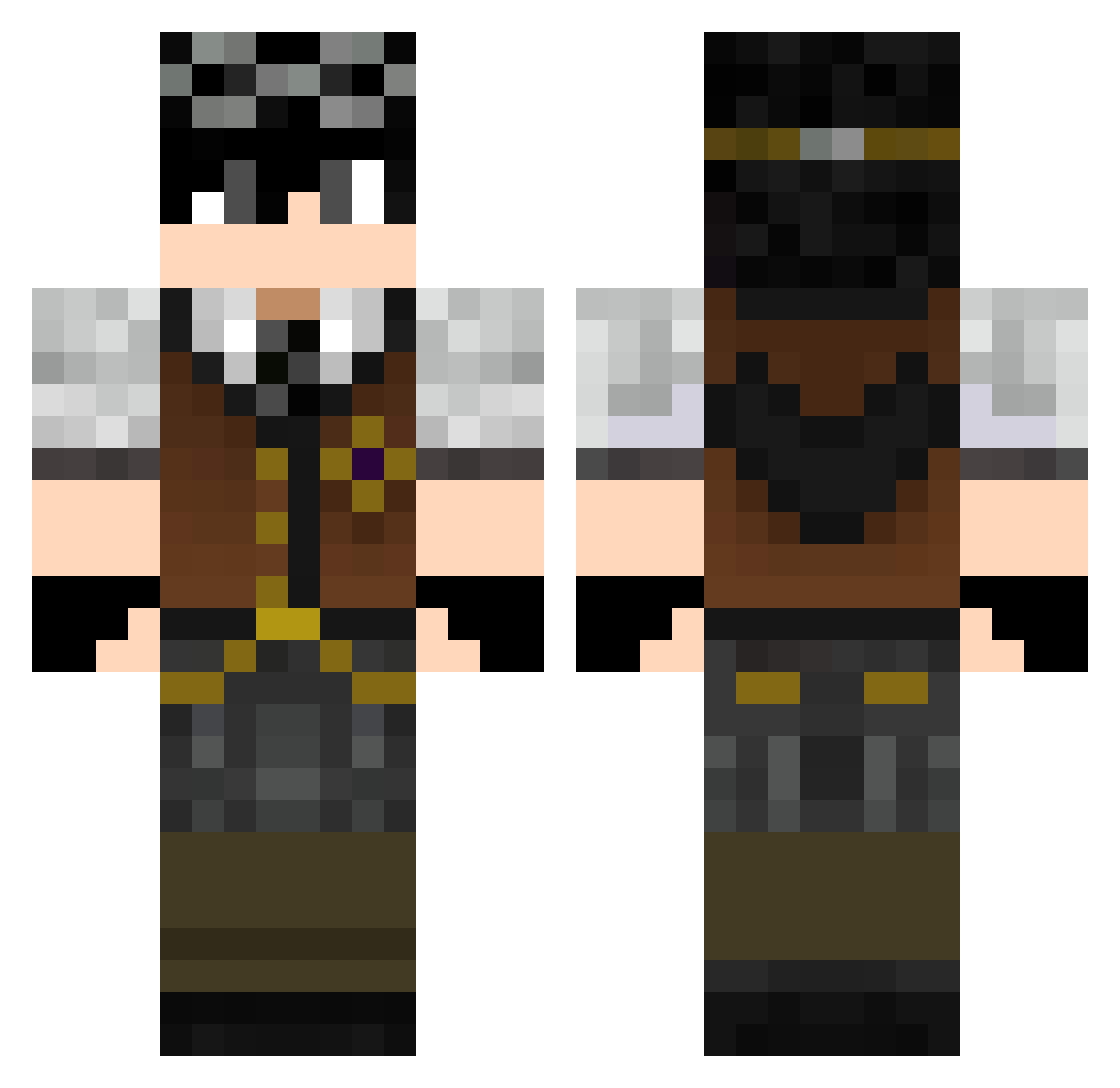 Leondrius Minecraft skin, front and back view
