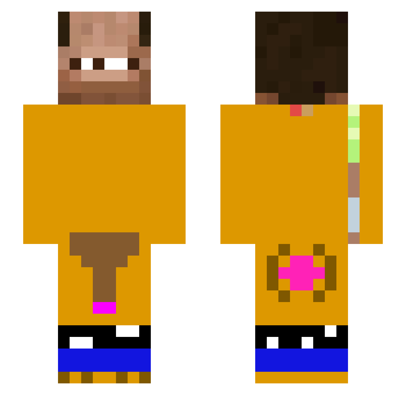 dxzdhi Minecraft skin, front and back view
