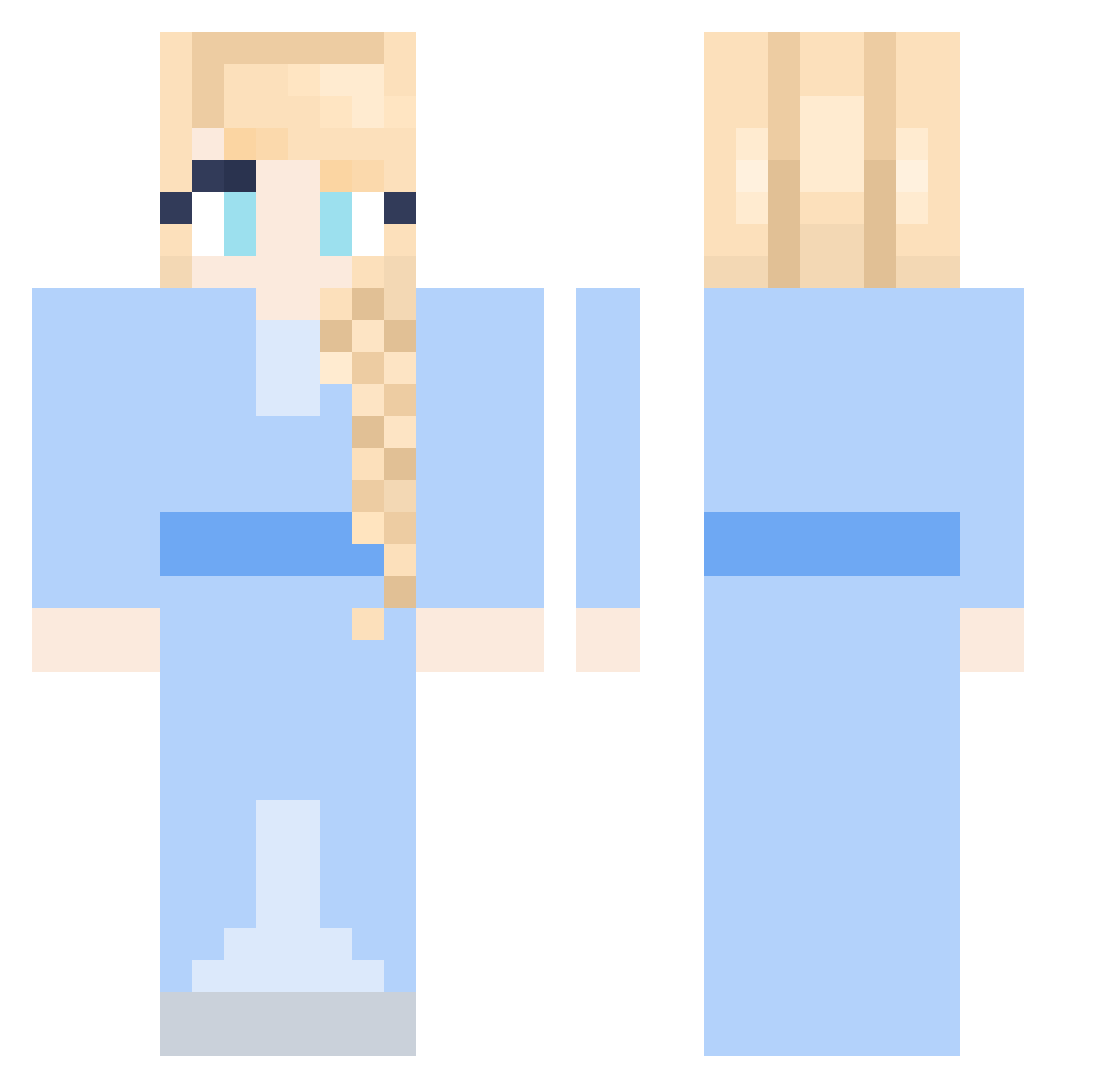 kaedwards Minecraft skin, front and back view
