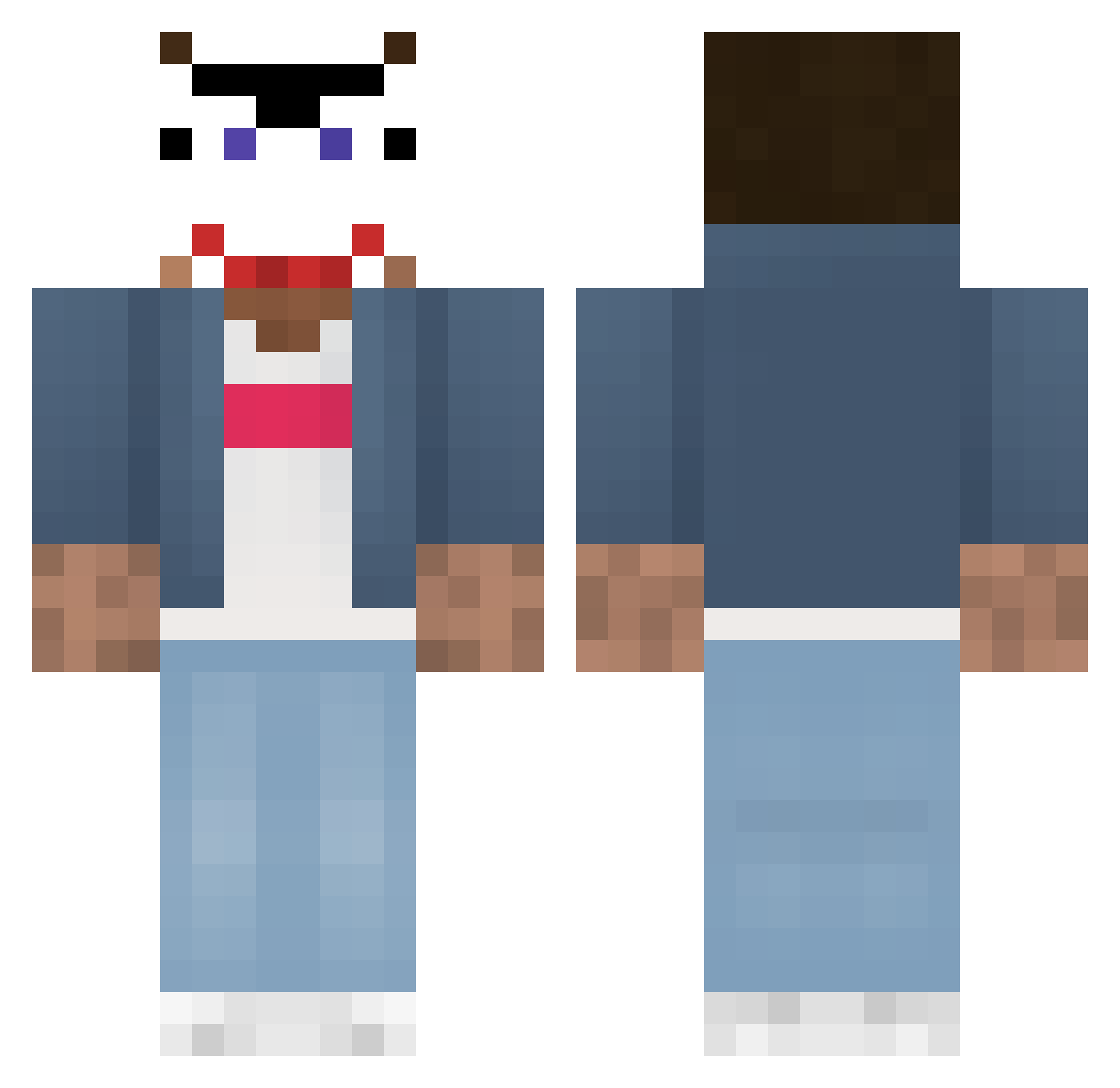 Rocki_gg Minecraft skin, front and back view
