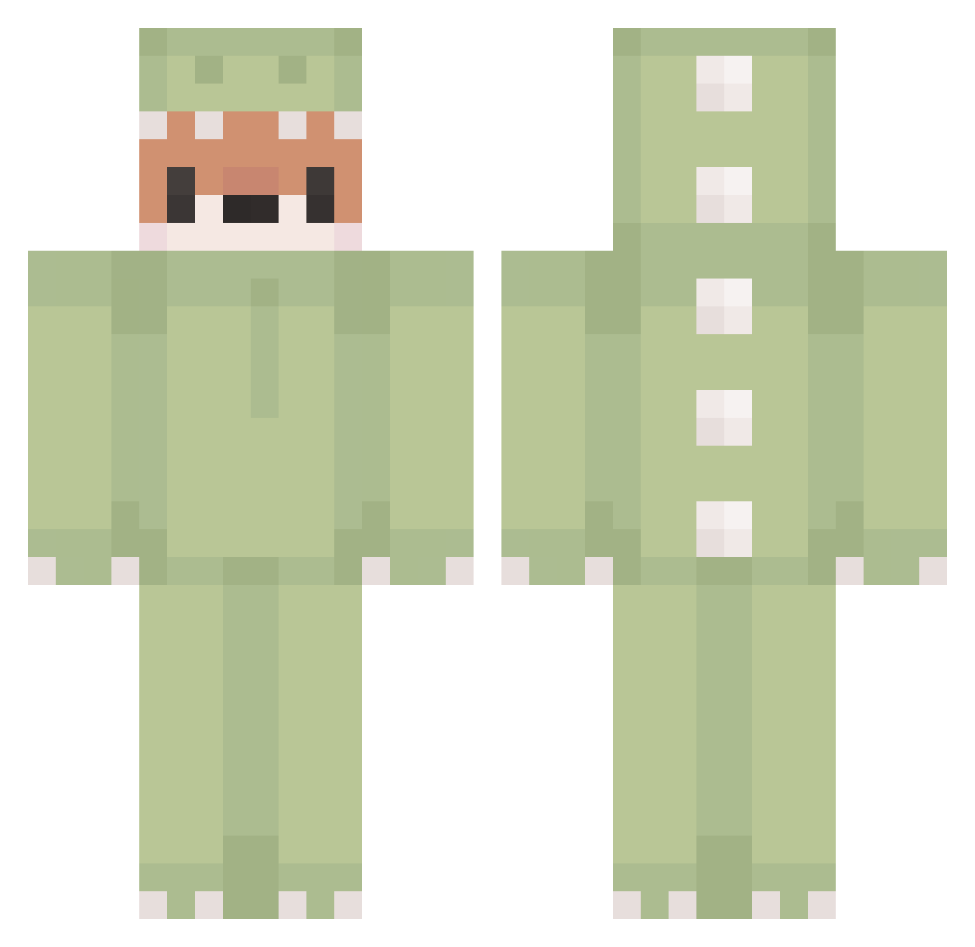 zombigutzz Minecraft skin, front and back view