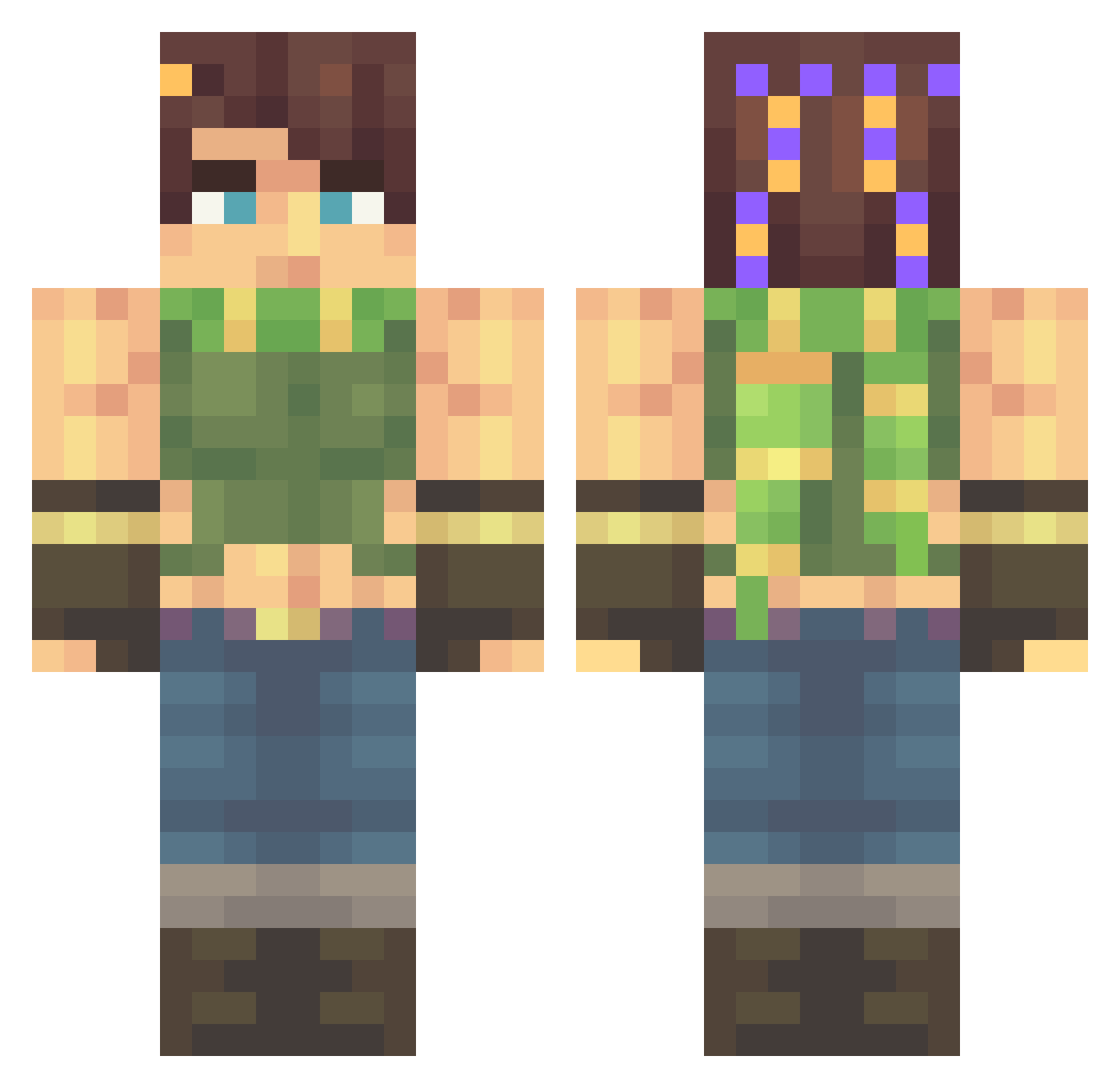 Alextrinityz Minecraft skin, front and back view