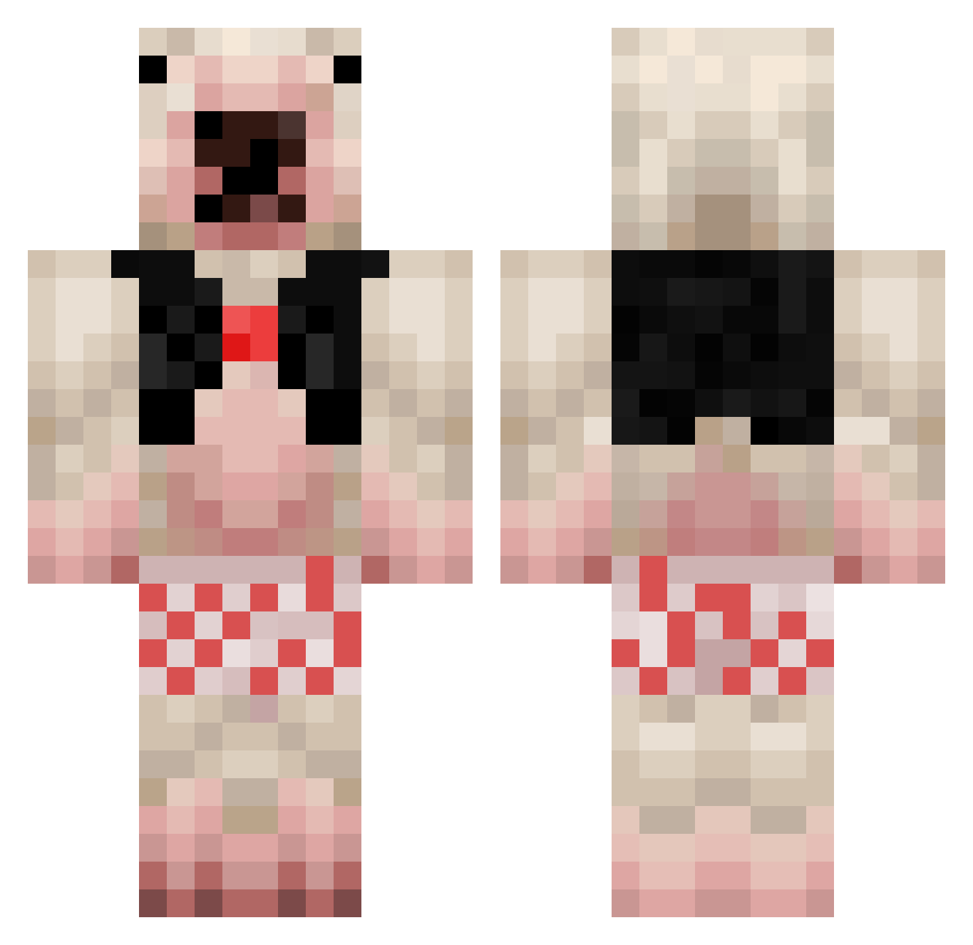 Kevro16 Minecraft skin, front and back view