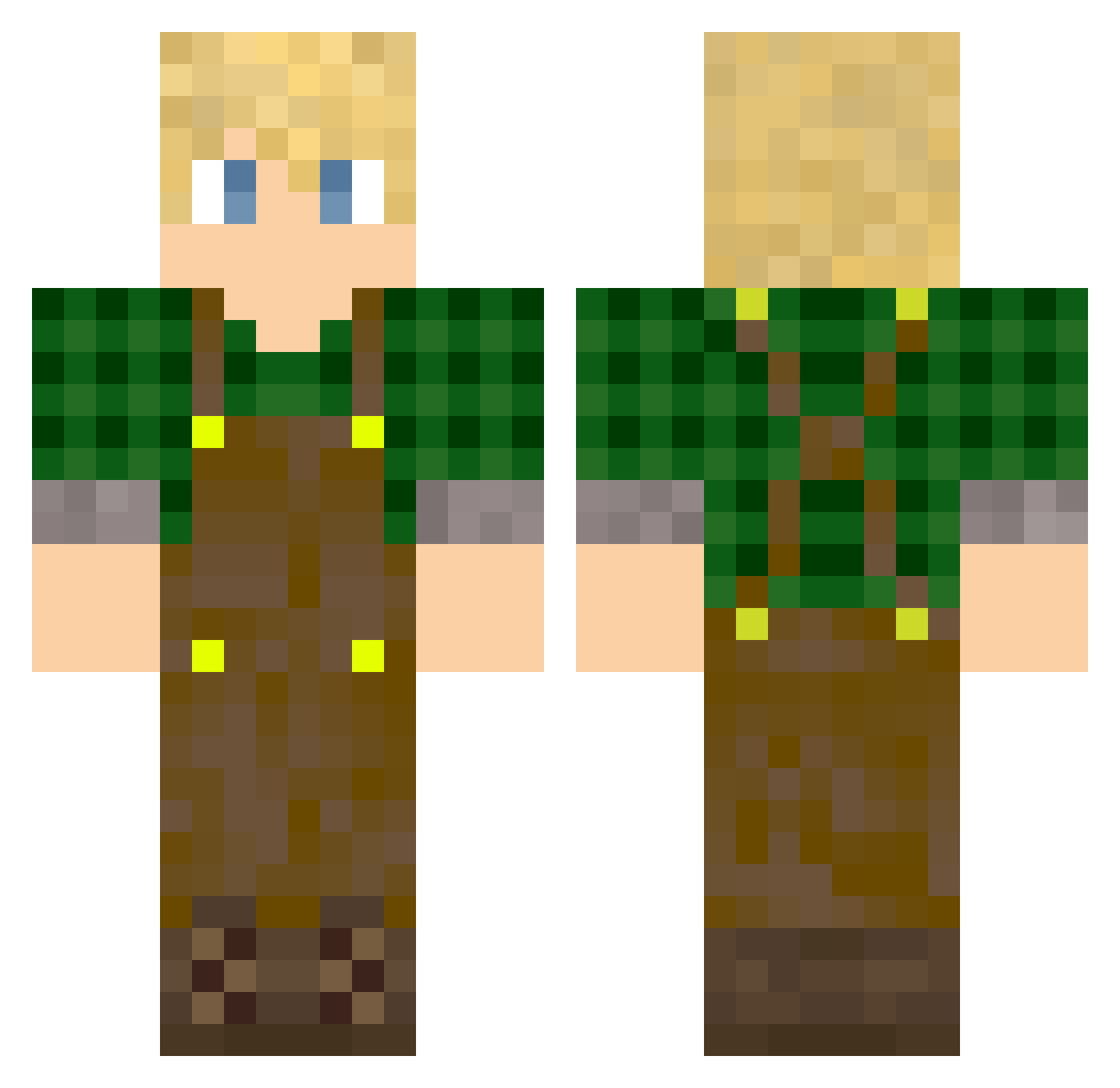 Lxo11 Minecraft skin, front and back view