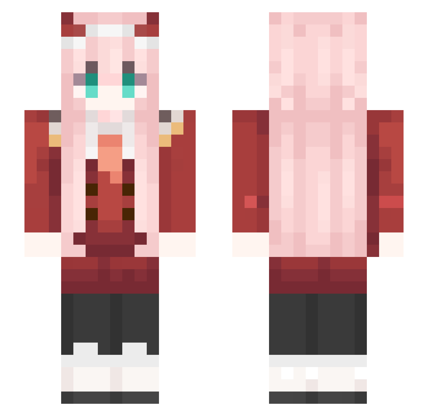 Linking_1 Minecraft skin, front and back view