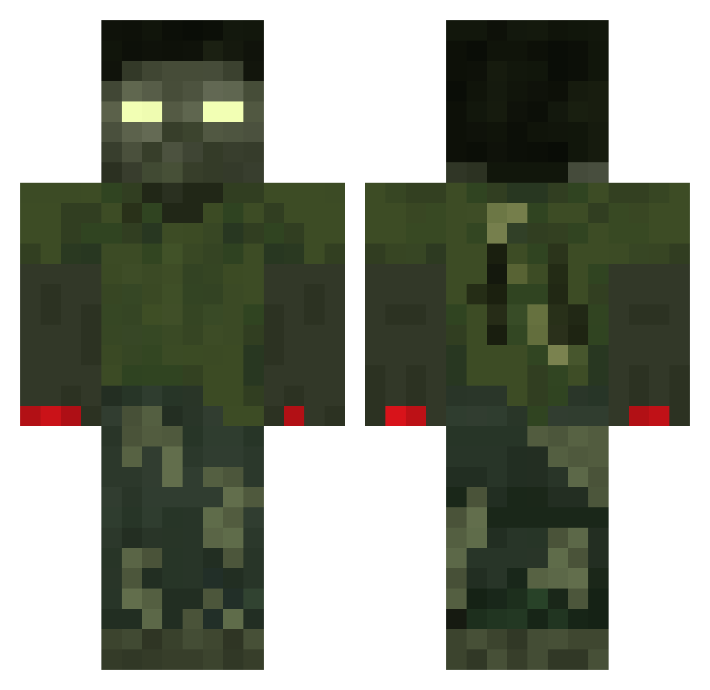 Gr1veo Minecraft skin, front and back view