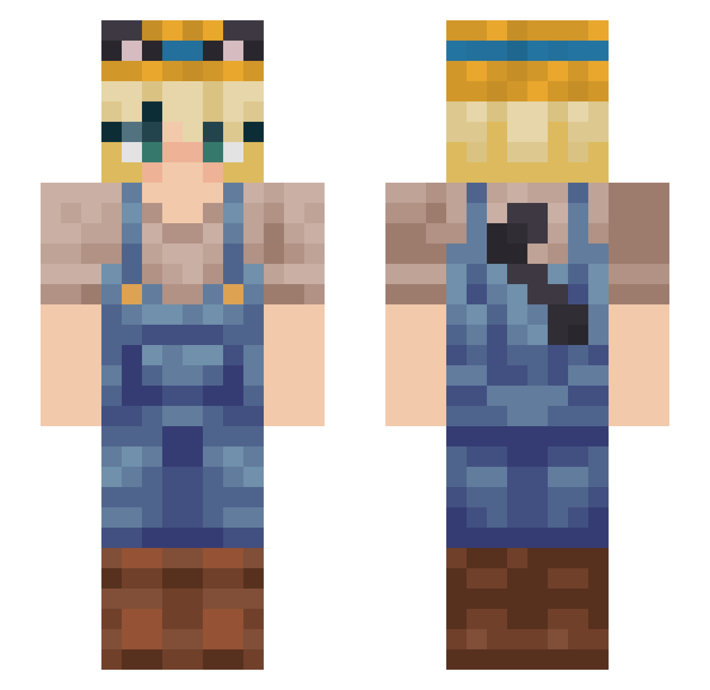 Catpis Minecraft skin, front and back view