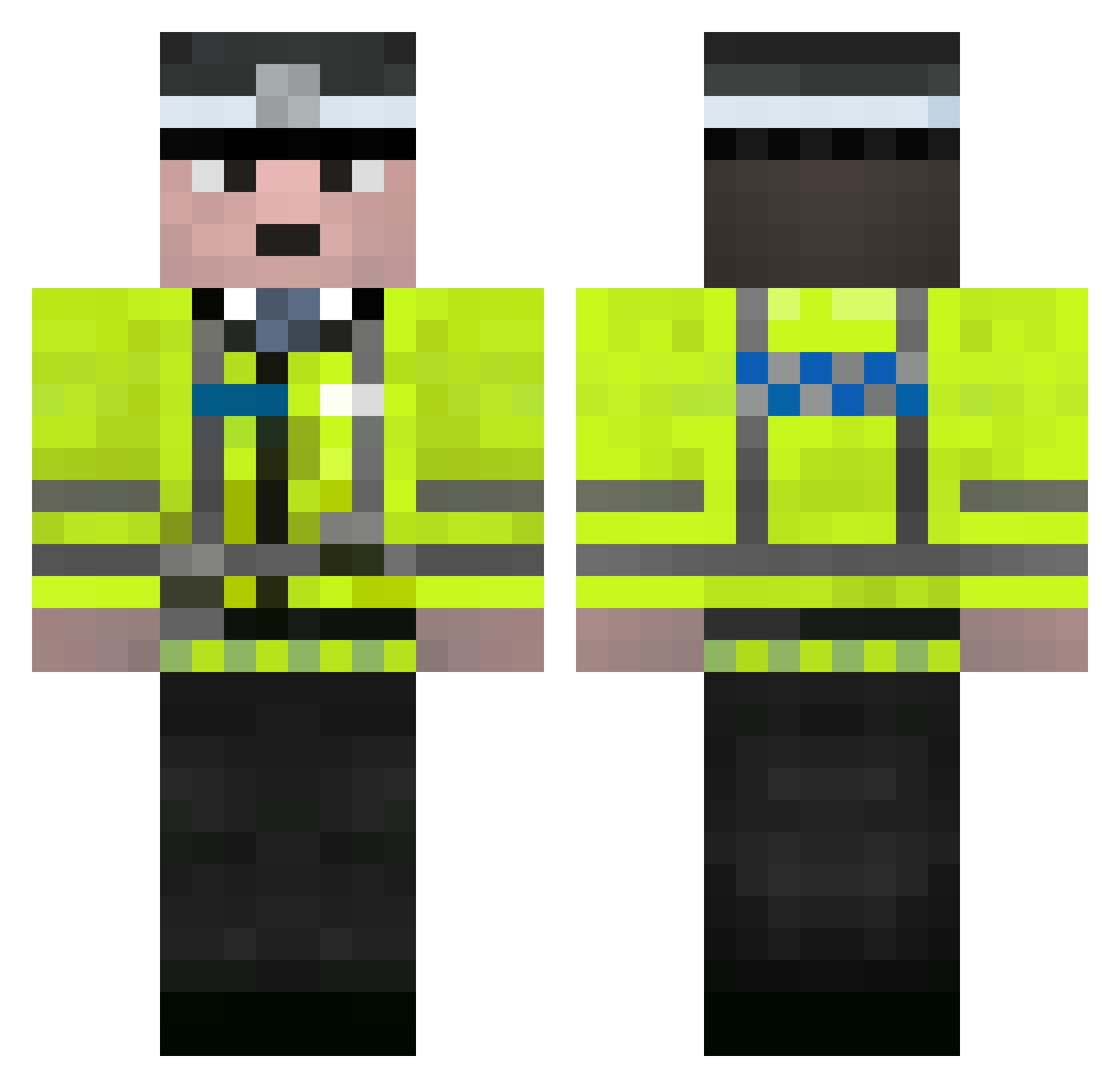 Prahs Minecraft skin, front and back view