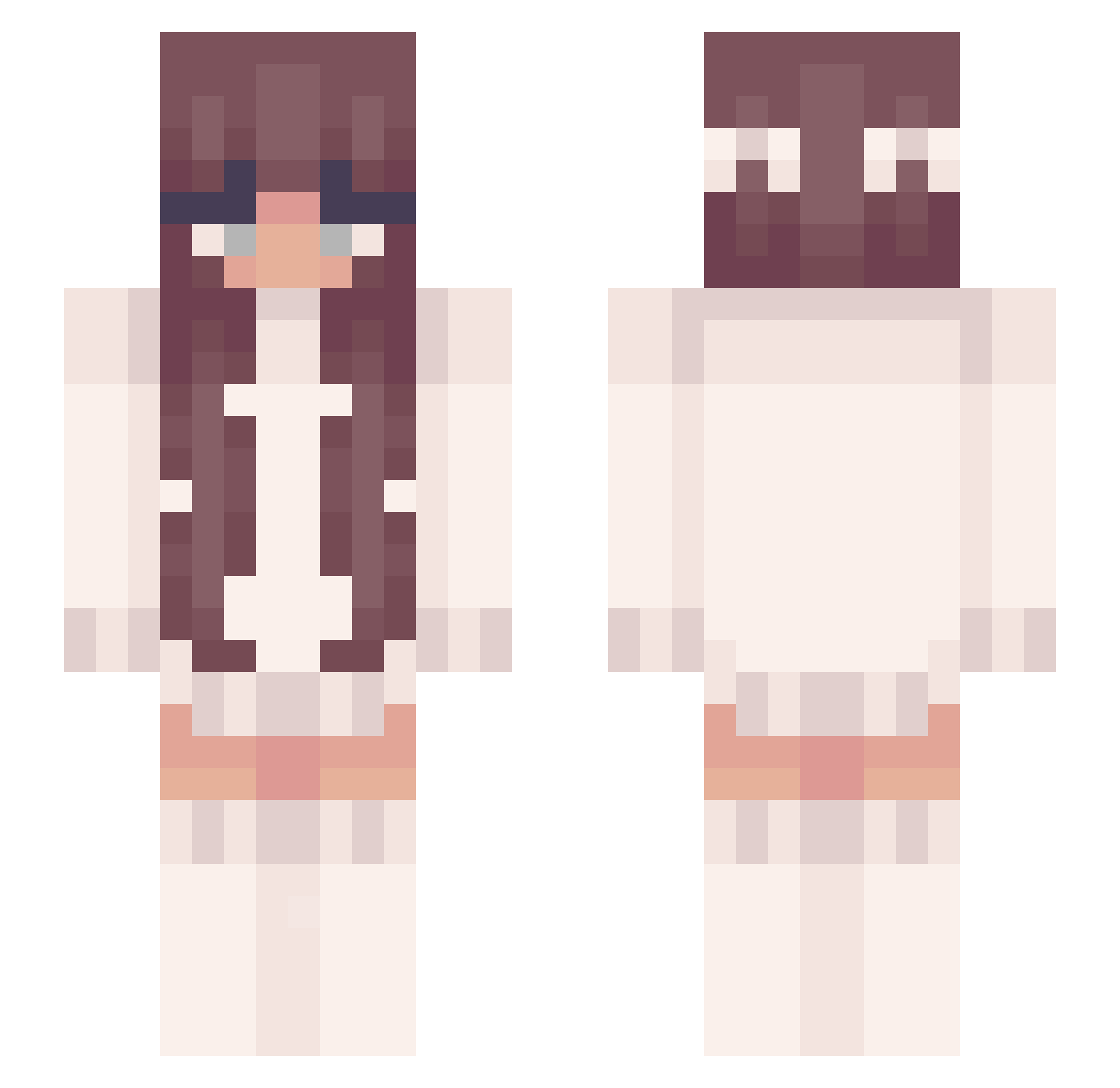 lowhal Minecraft skin, front and back view