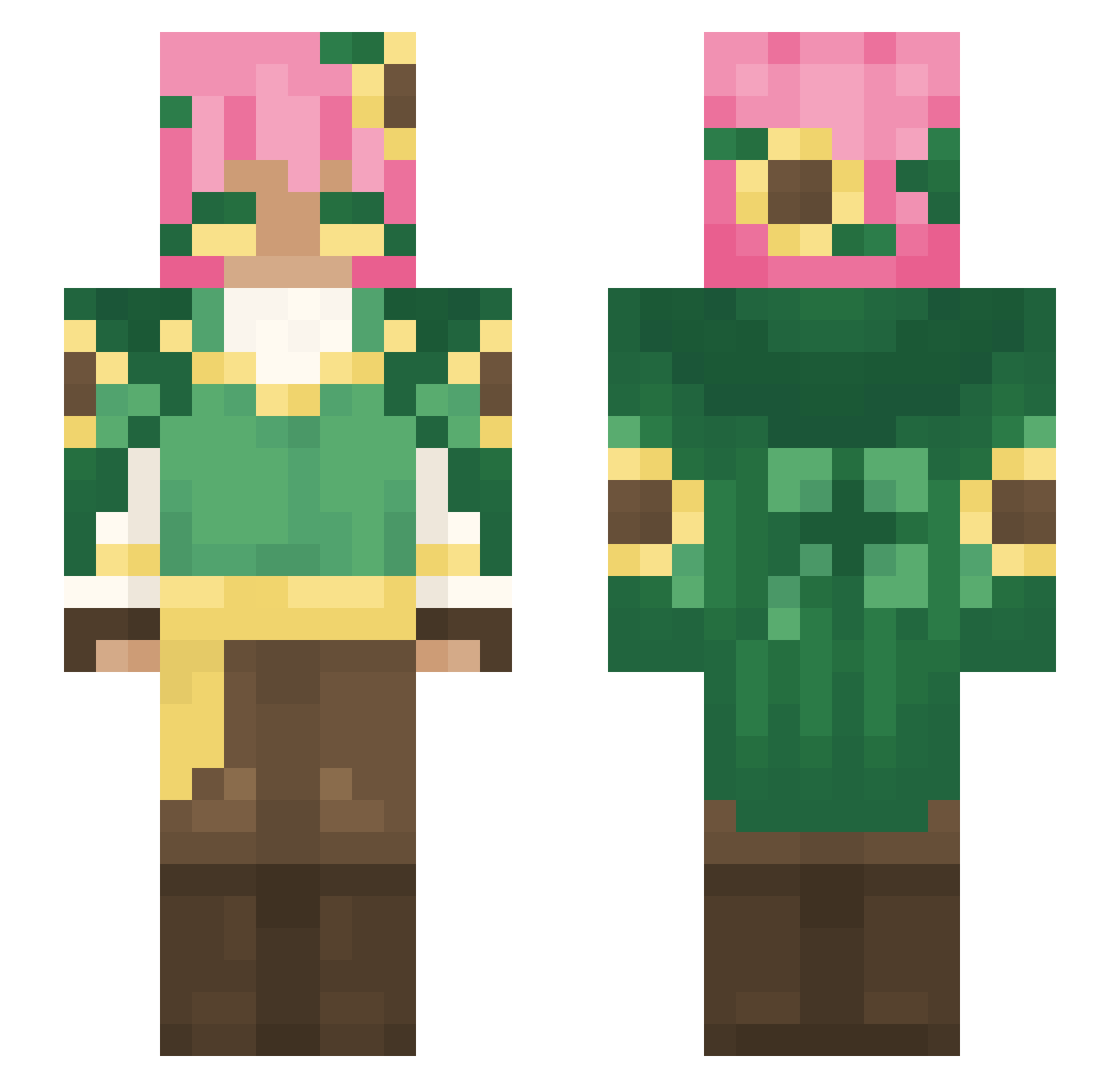 wiltingsunburst Minecraft skin, front and back view