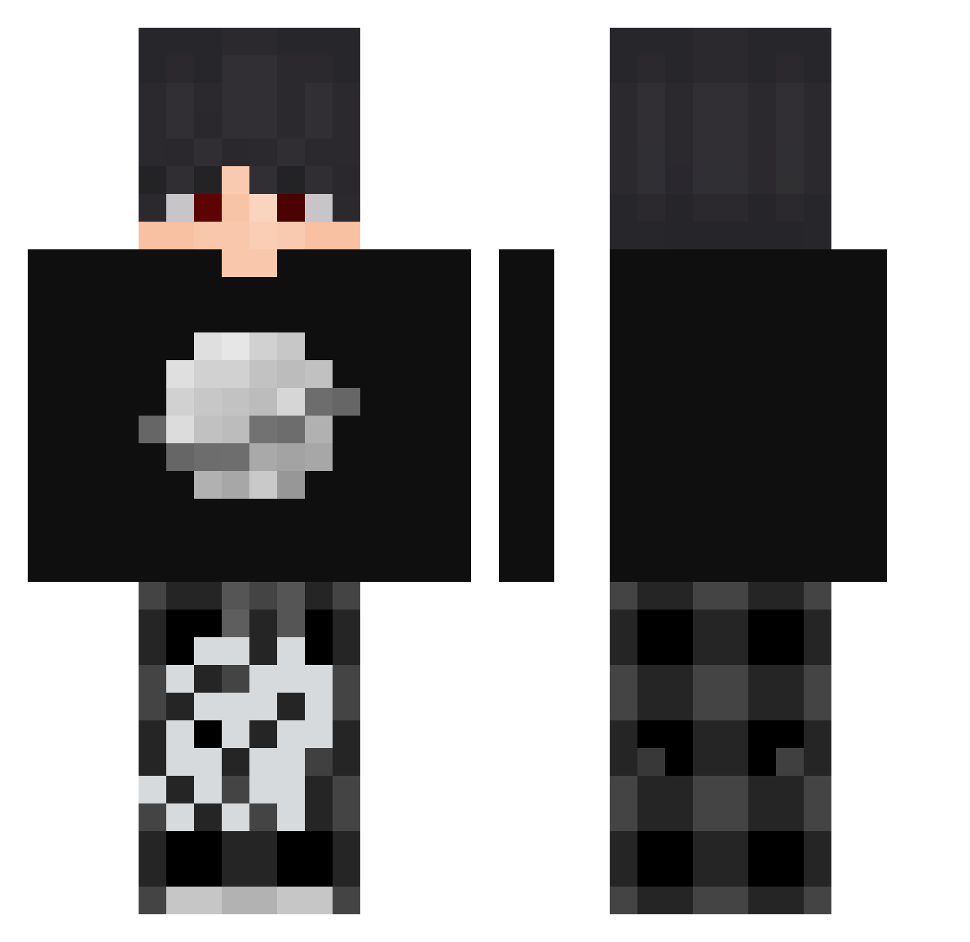 Itzfselix Minecraft skin, front and back view