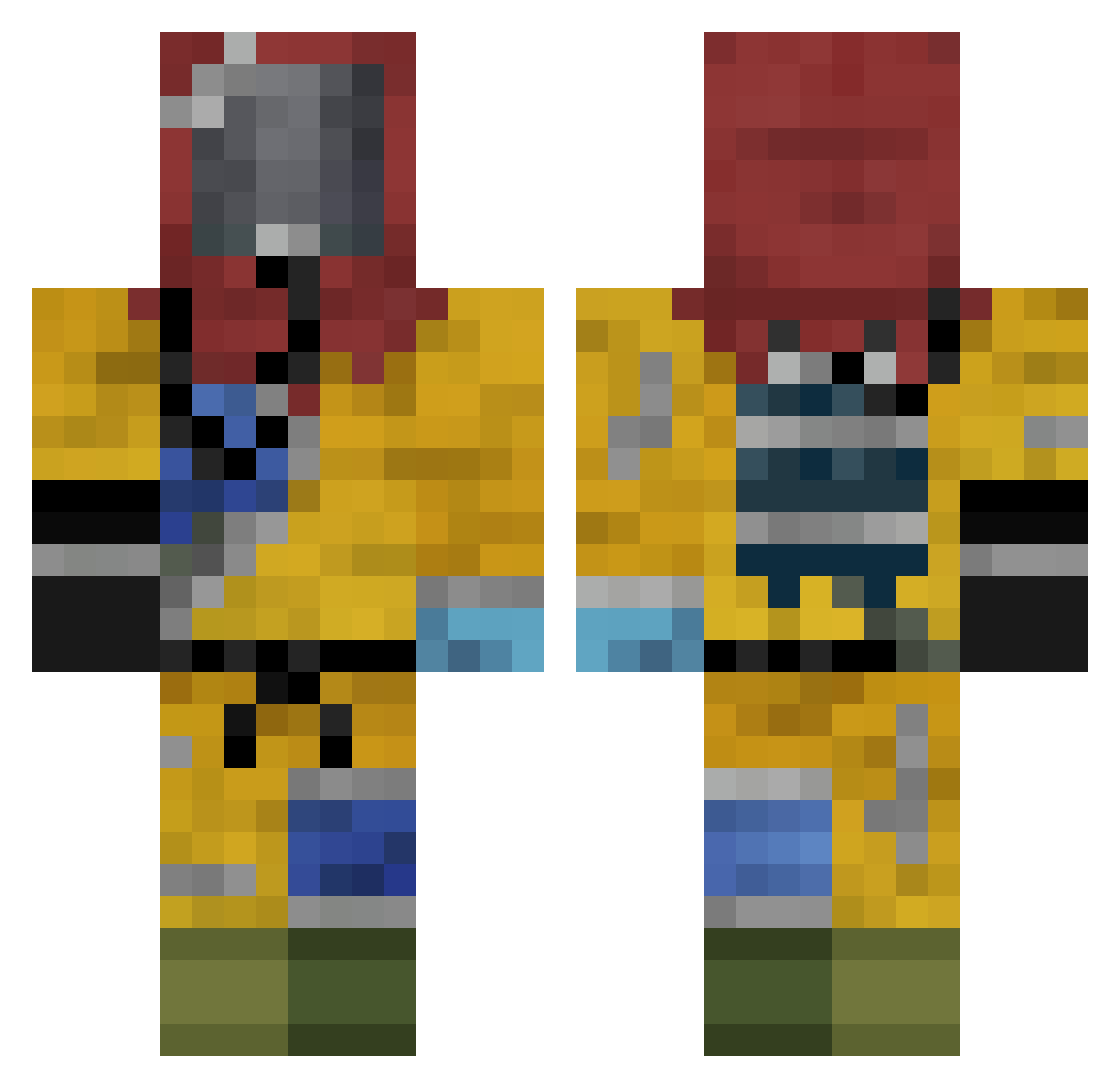 _Schnitzel Minecraft skin, front and back view