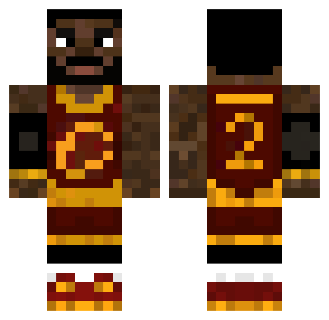 DjBigFart800 Minecraft skin, front and back view