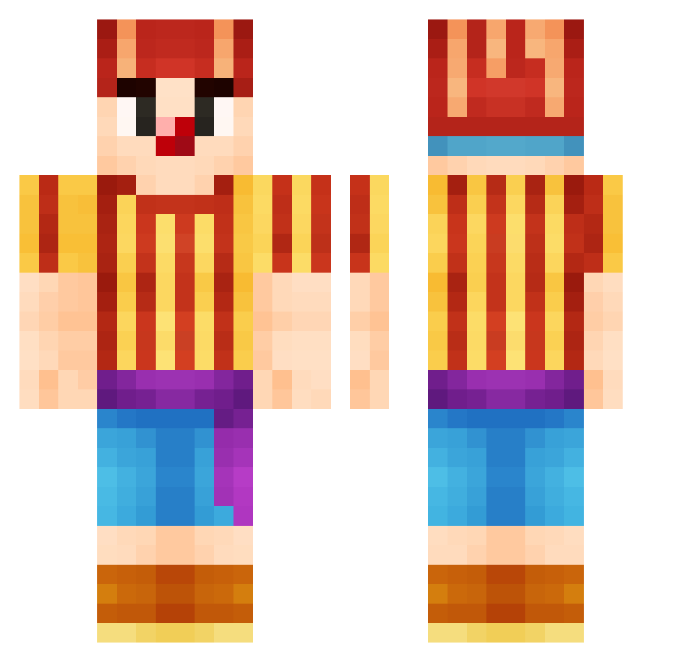 XD_lazydog Minecraft skin, front and back view