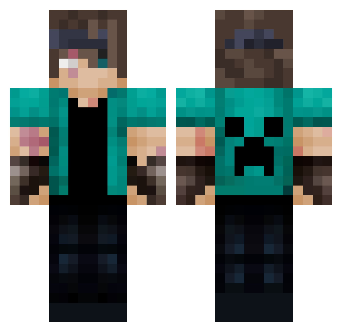 alicorfanu Minecraft skin, front and back view