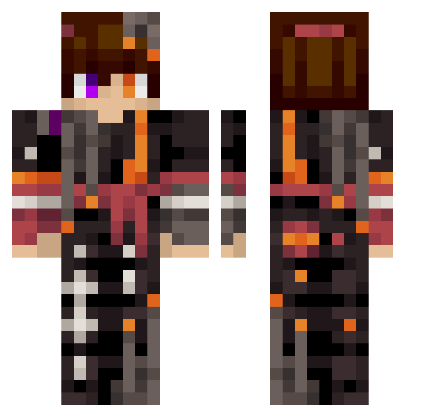 NeonUmbraL Minecraft skin, front and back view