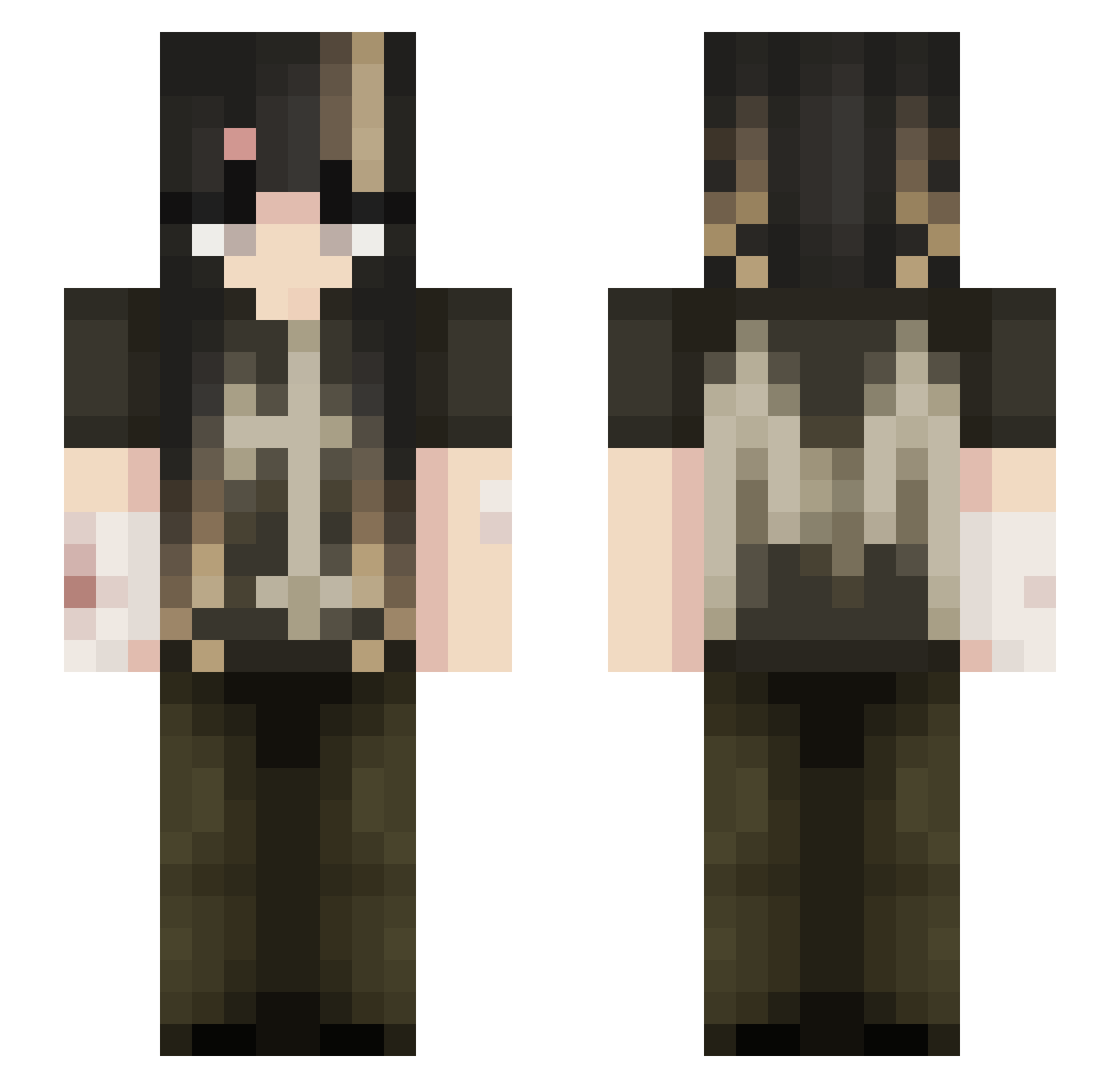 NYX23416 Minecraft skin, front and back view