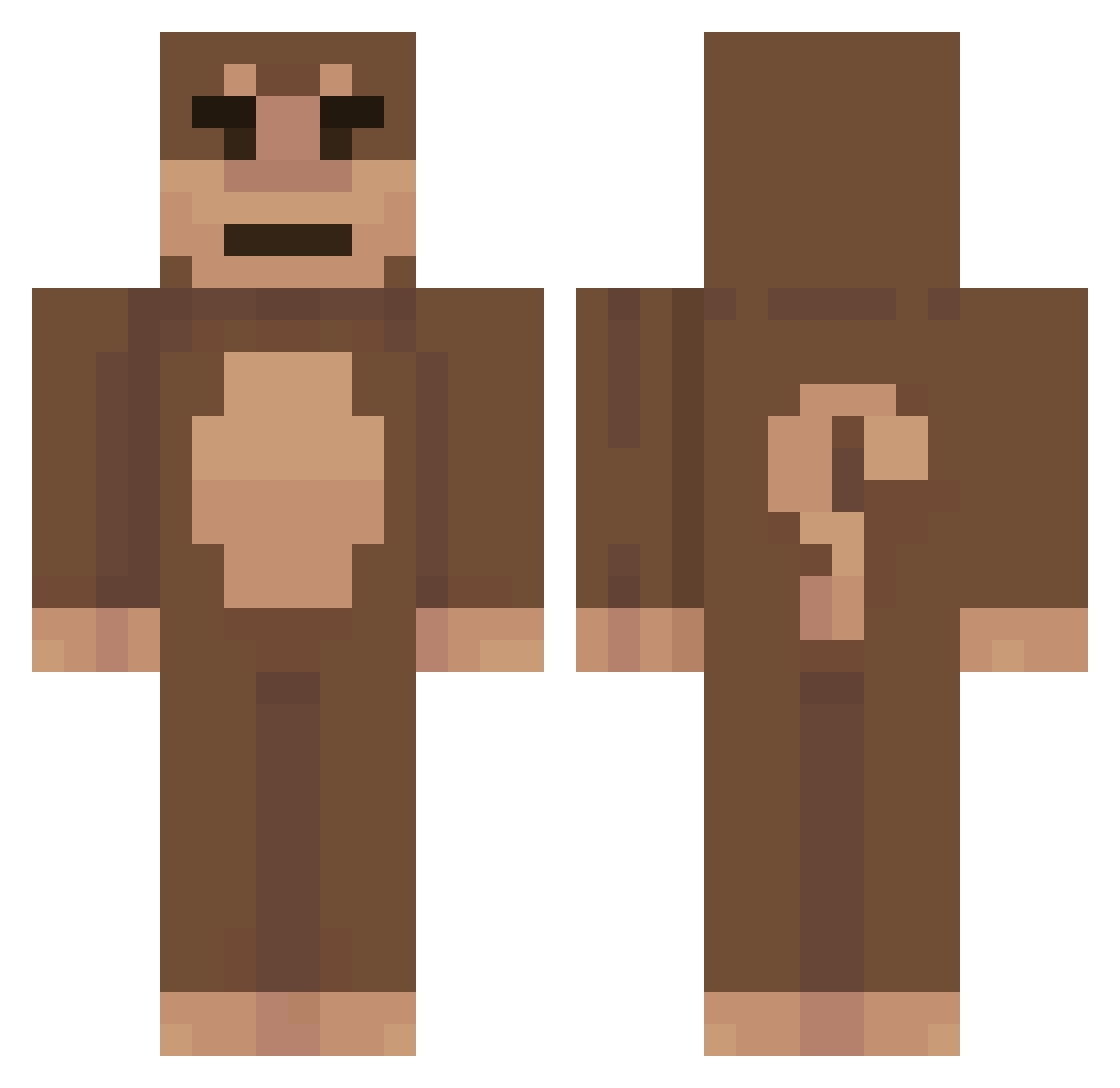 thegoodwinter Minecraft skin, front and back view
