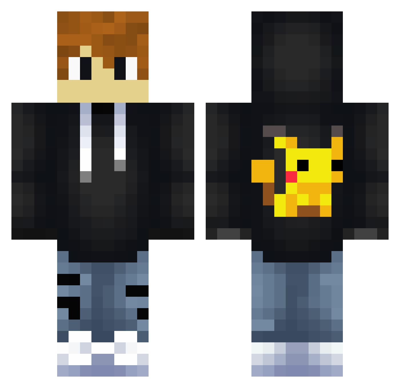 AmiDragon Minecraft skin, front and back view