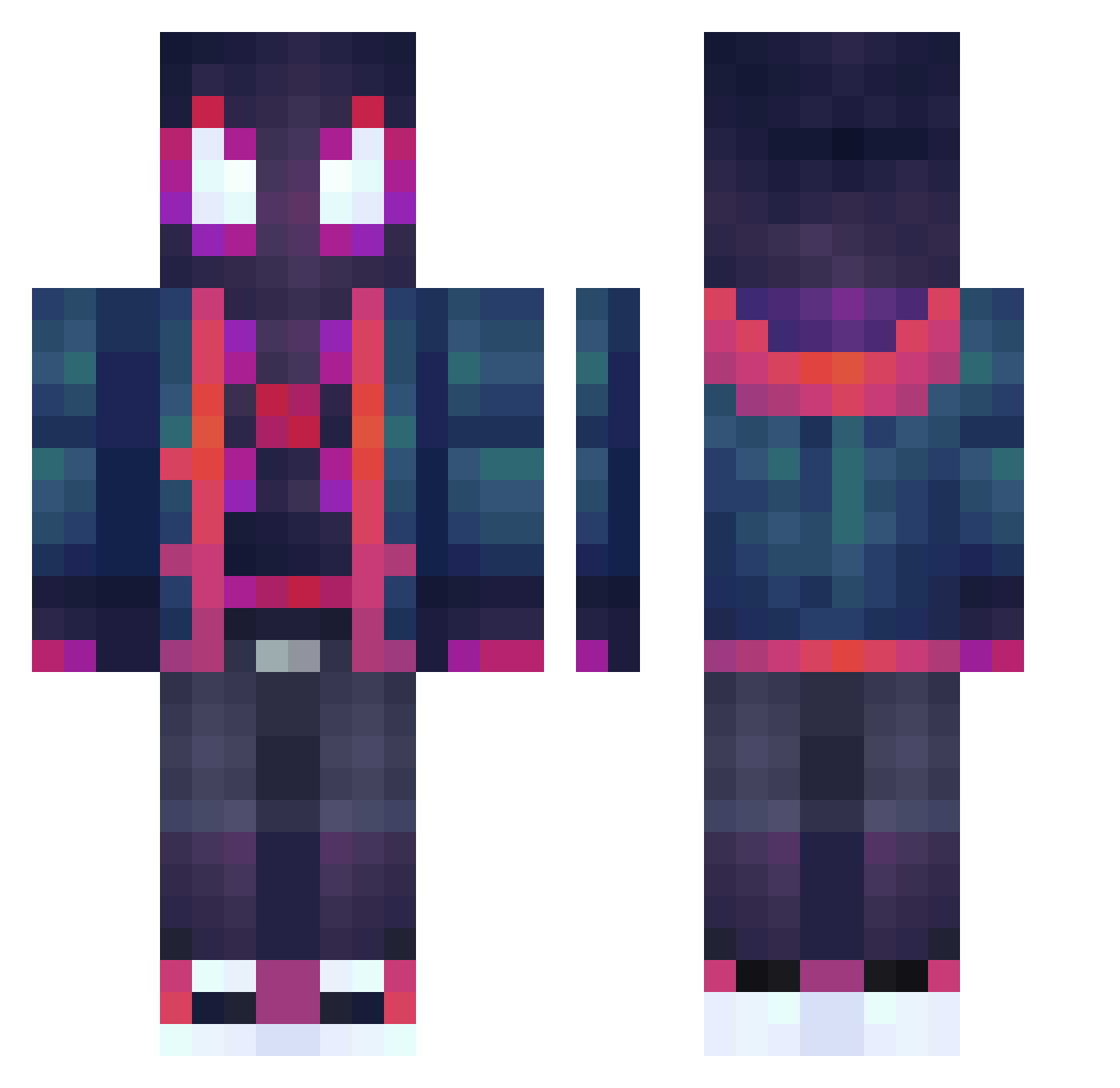 Fazemagicshark Minecraft skin, front and back view