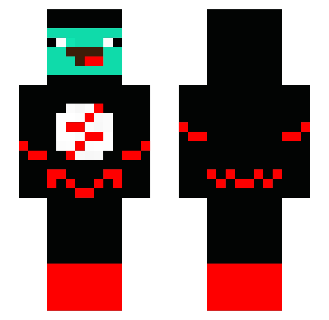 reshot Minecraft skin, front and back view