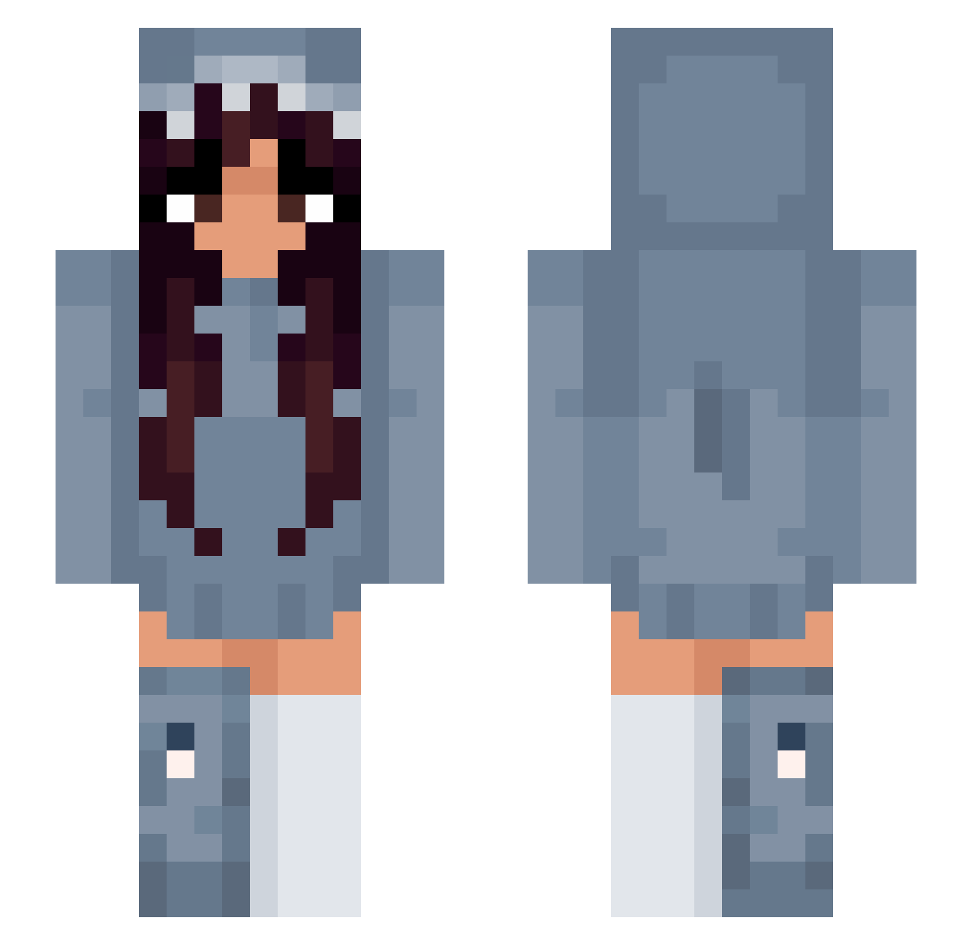Tid4l Minecraft skin, front and back view