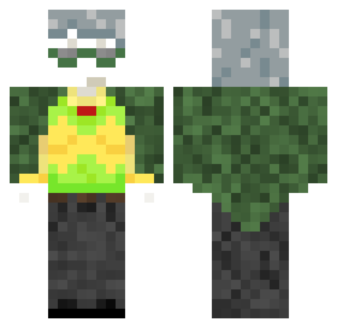 Zephyrustic Minecraft skin, front and back view