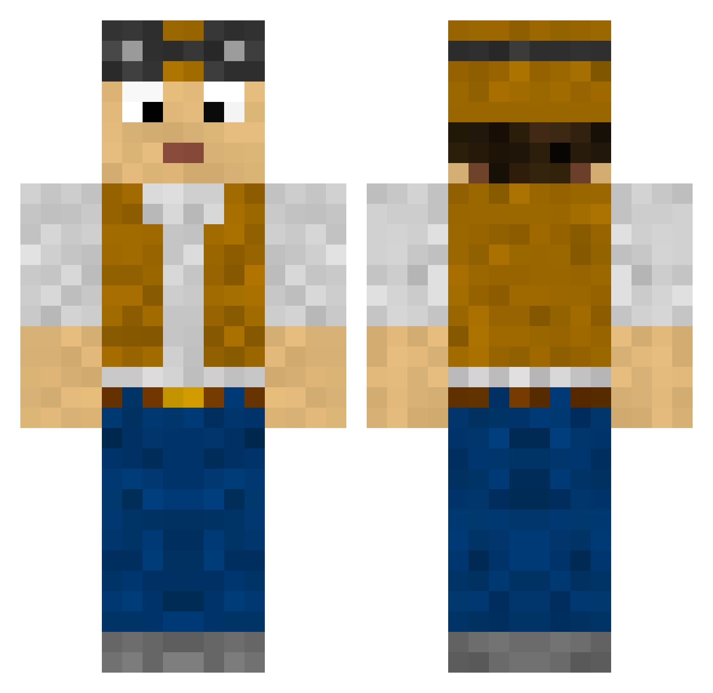 yungi Minecraft skin, front and back view