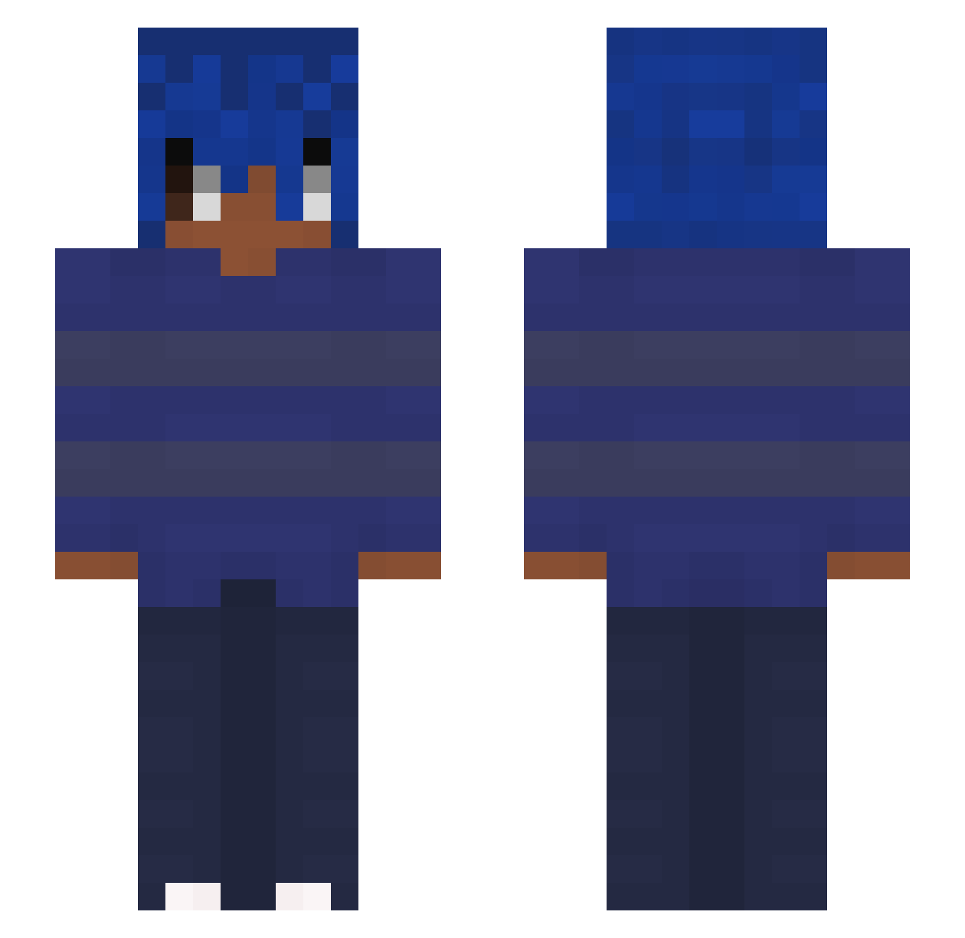 Kham1K Minecraft skin, front and back view