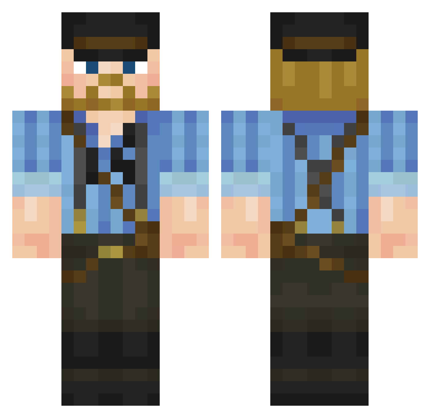 Alpha4255 Minecraft skin, front and back view