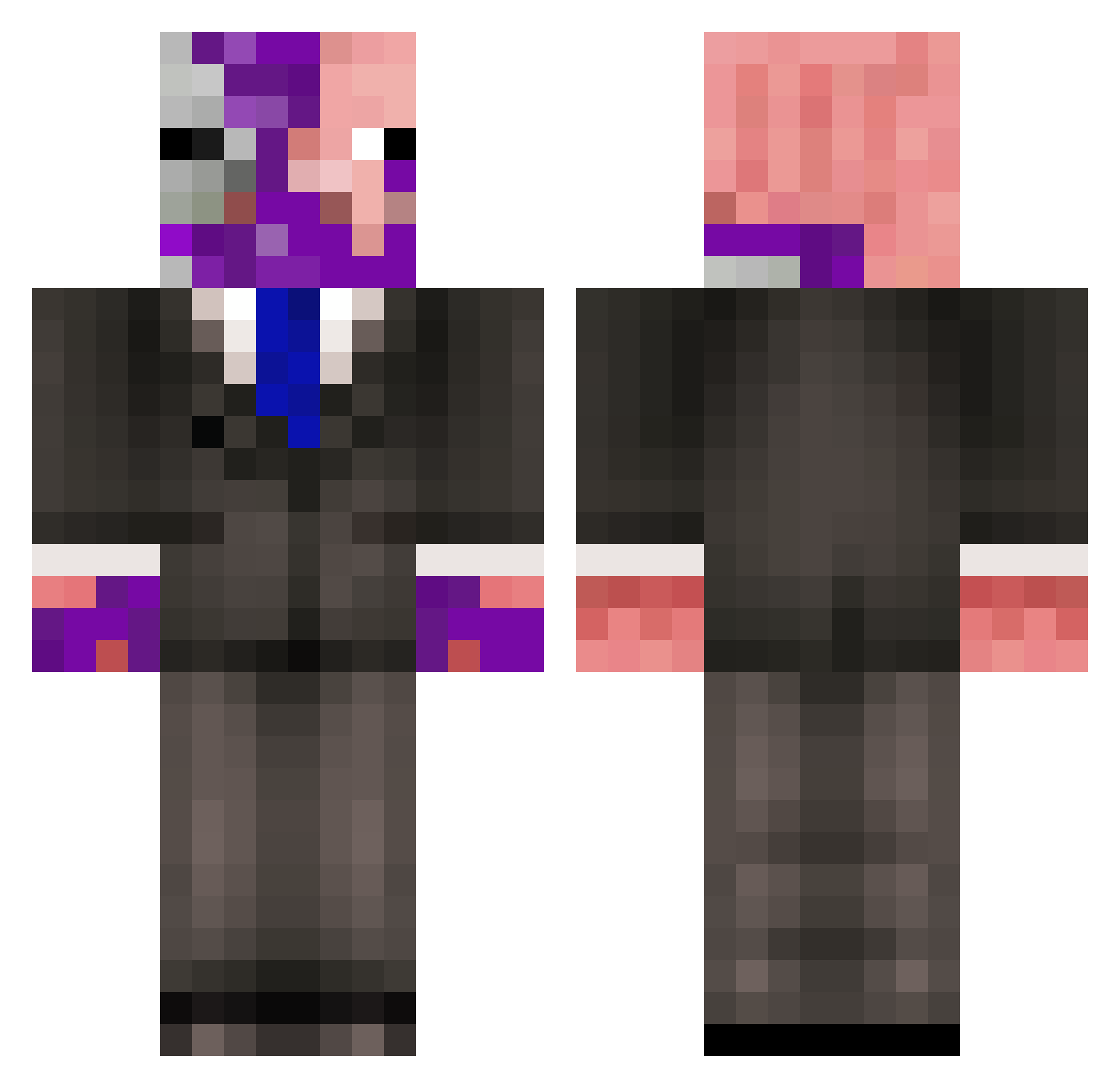 C3N7 Minecraft skin, front and back view
