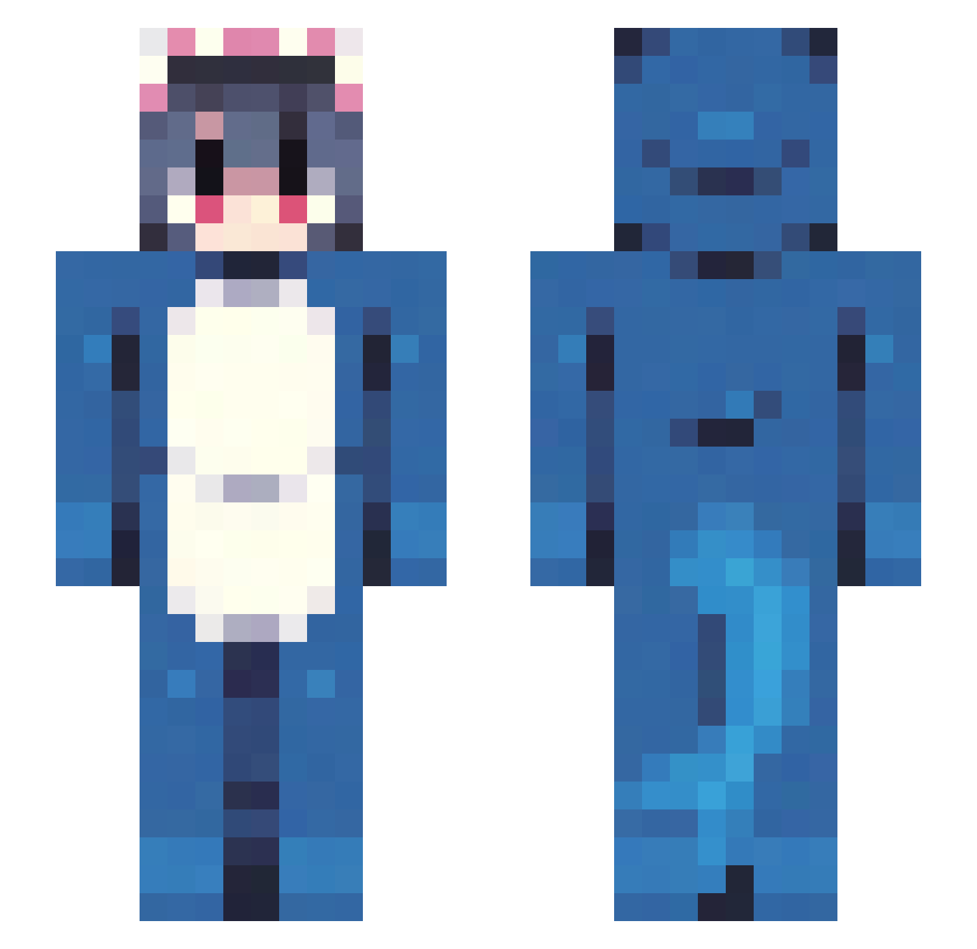 vvxs19 Minecraft skin, front and back view