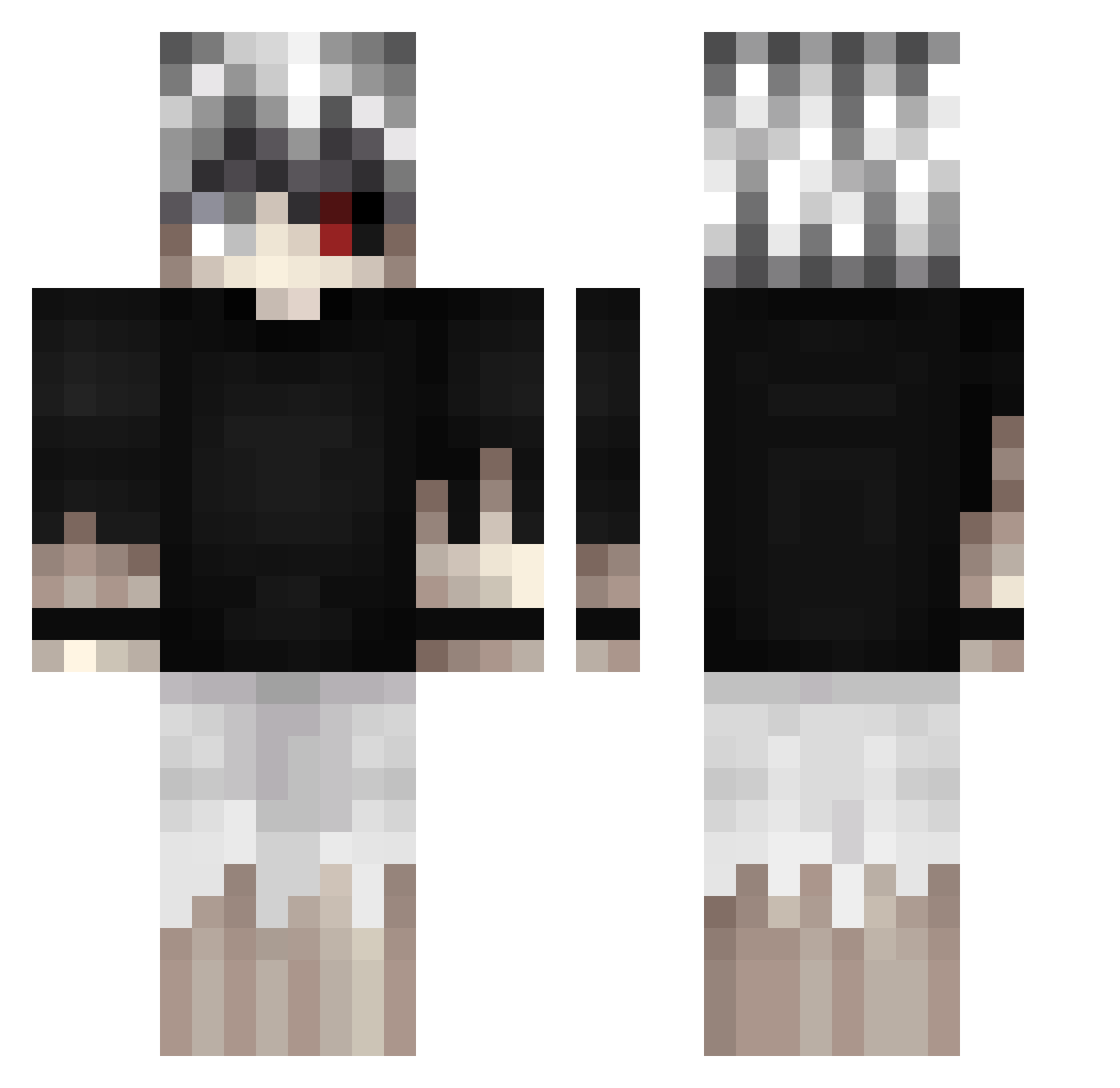 PoPLamaYT Minecraft skin, front and back view