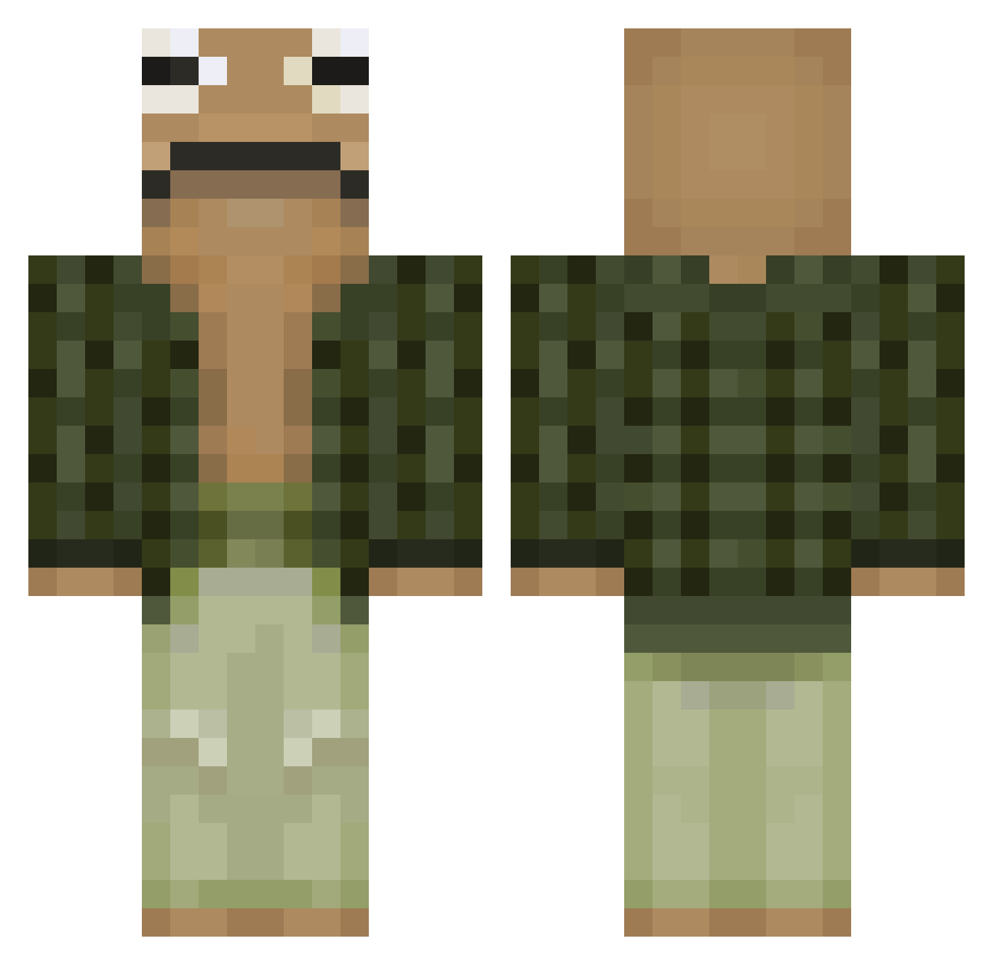bbeeeebs Minecraft skin, front and back view