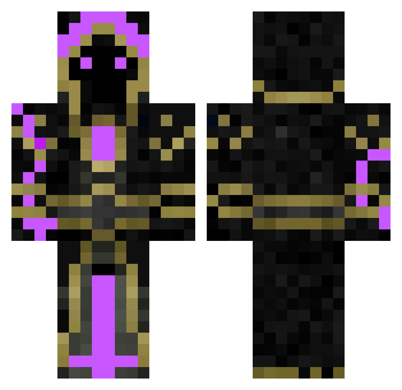 Volfei Minecraft skin, front and back view