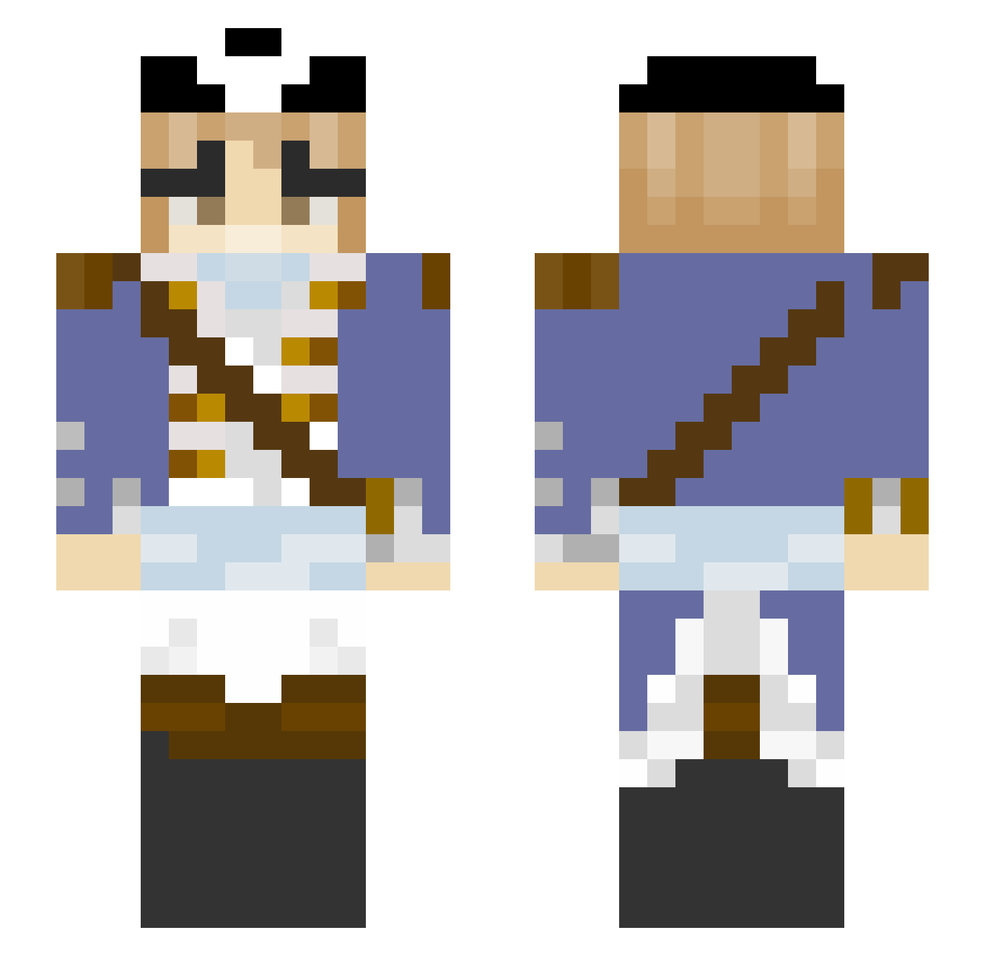 Enqvist Minecraft skin, front and back view