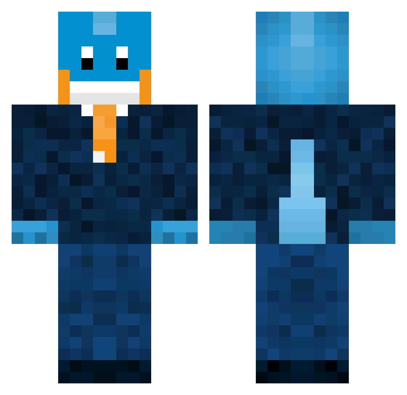 gooey57 Minecraft skin, front and back view