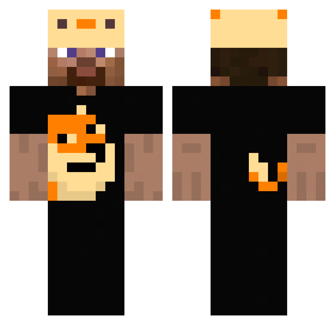 LoneWolf398 Minecraft skin, front and back view