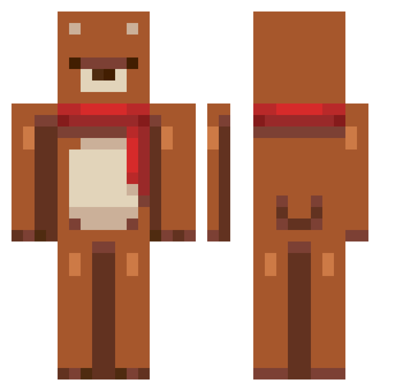 xbbbbx Minecraft skin, front and back view