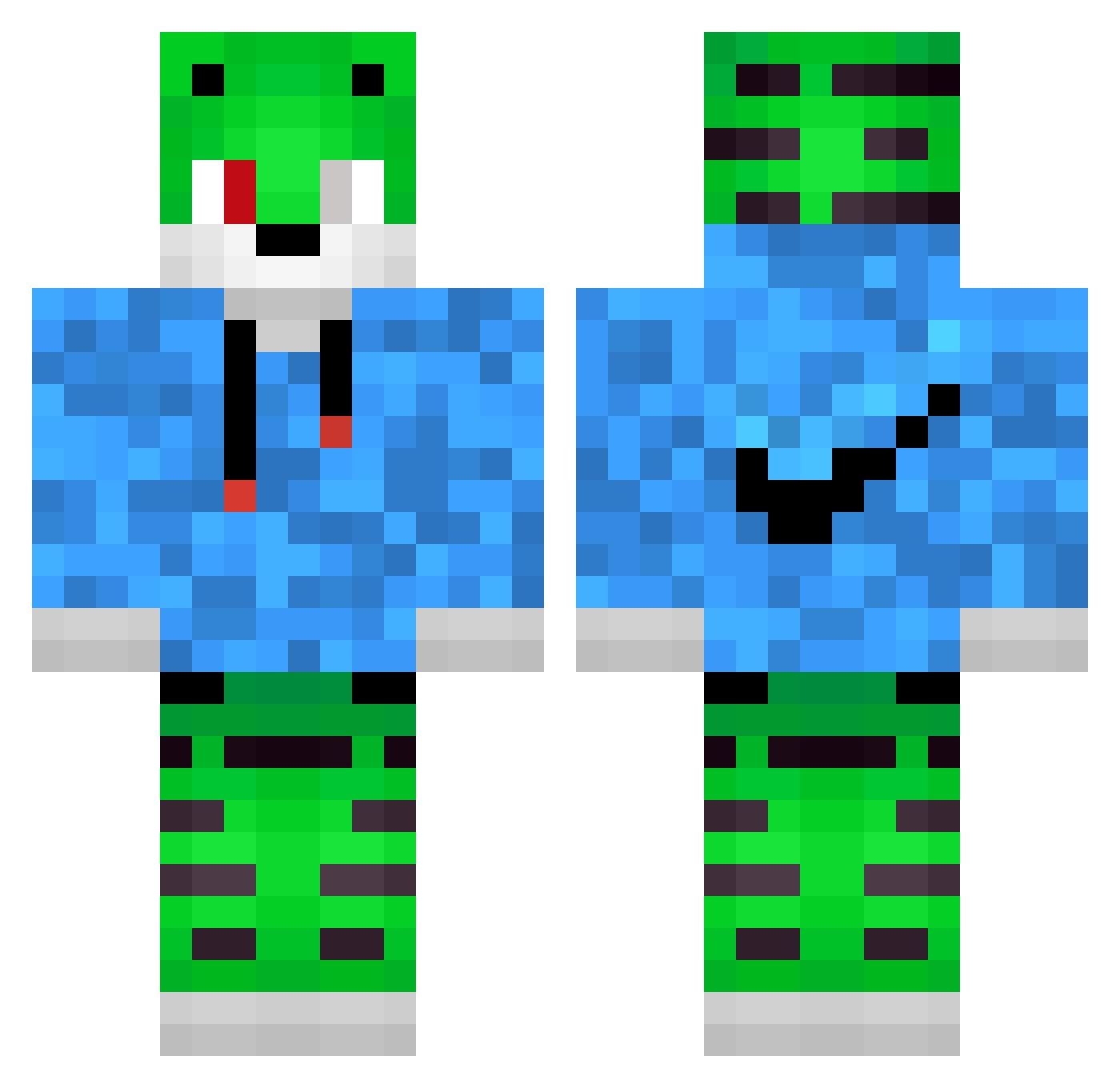 Coart Minecraft skin, front and back view