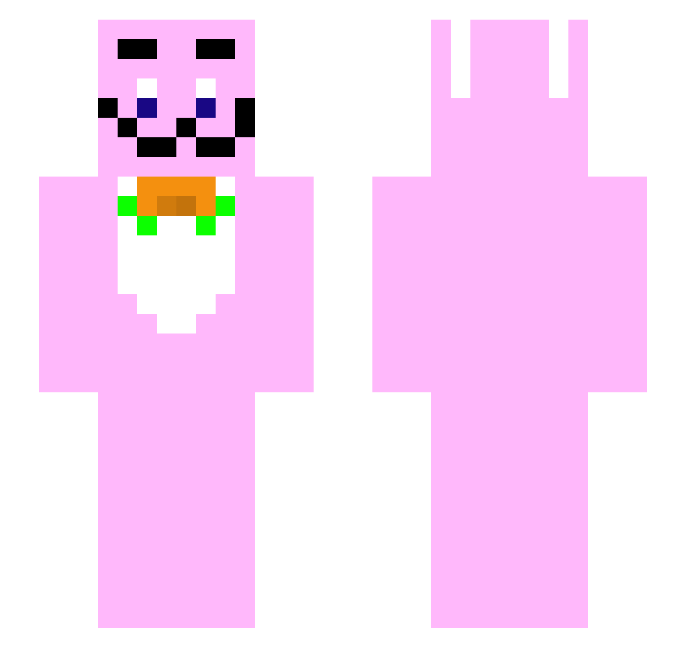 Nahkie Minecraft skin, front and back view