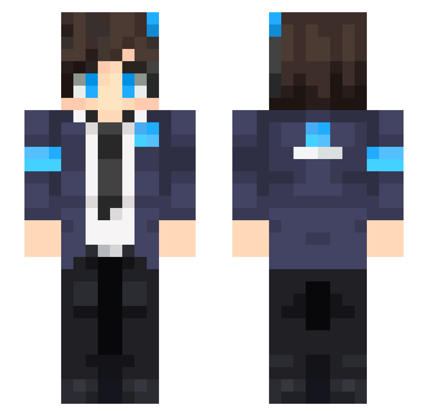 AspidFeed Minecraft skin, front and back view