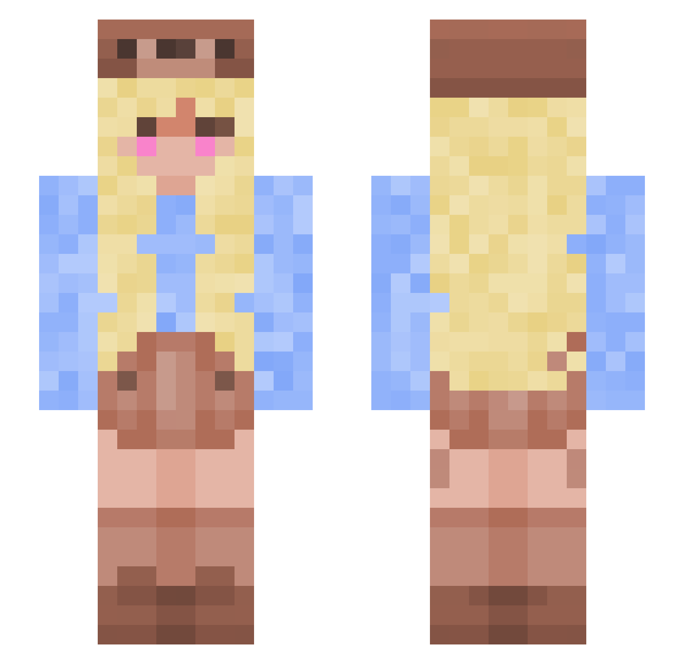 RuviaSchmuvia Minecraft skin, front and back view
