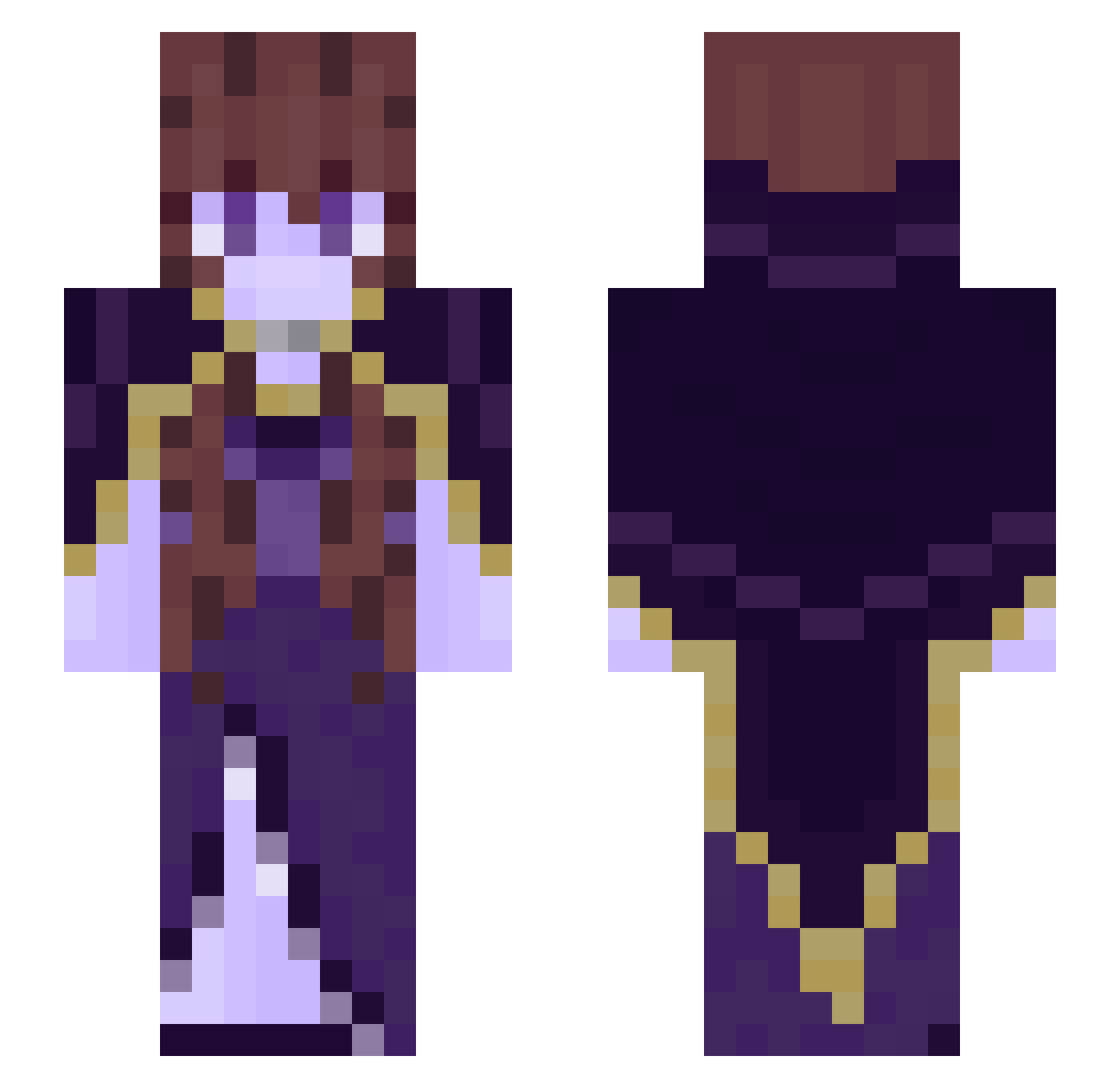 califordiagurls Minecraft skin, front and back view