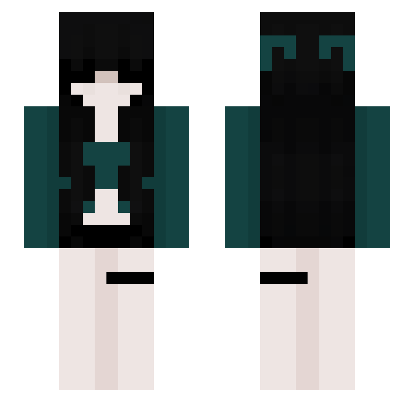 Kitaezya Minecraft skin, front and back view