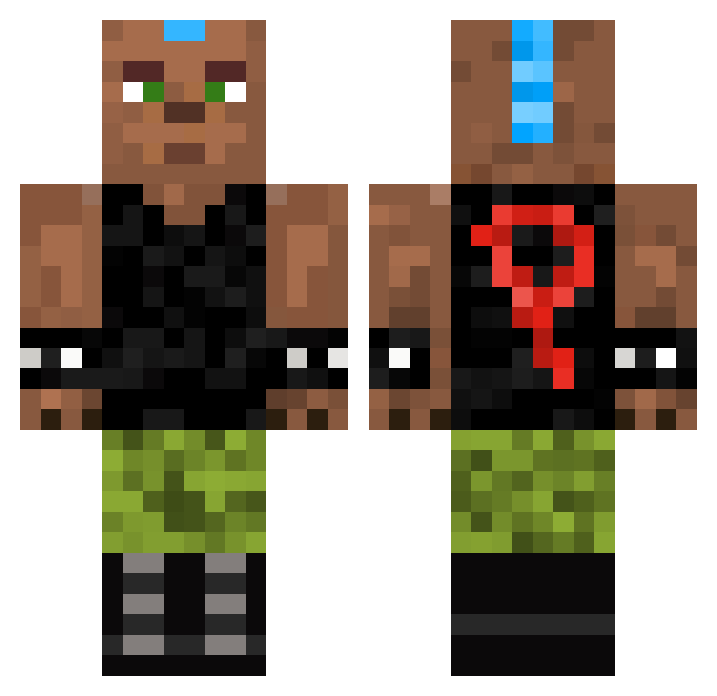 AlwaysCunning Minecraft skin, front and back view
